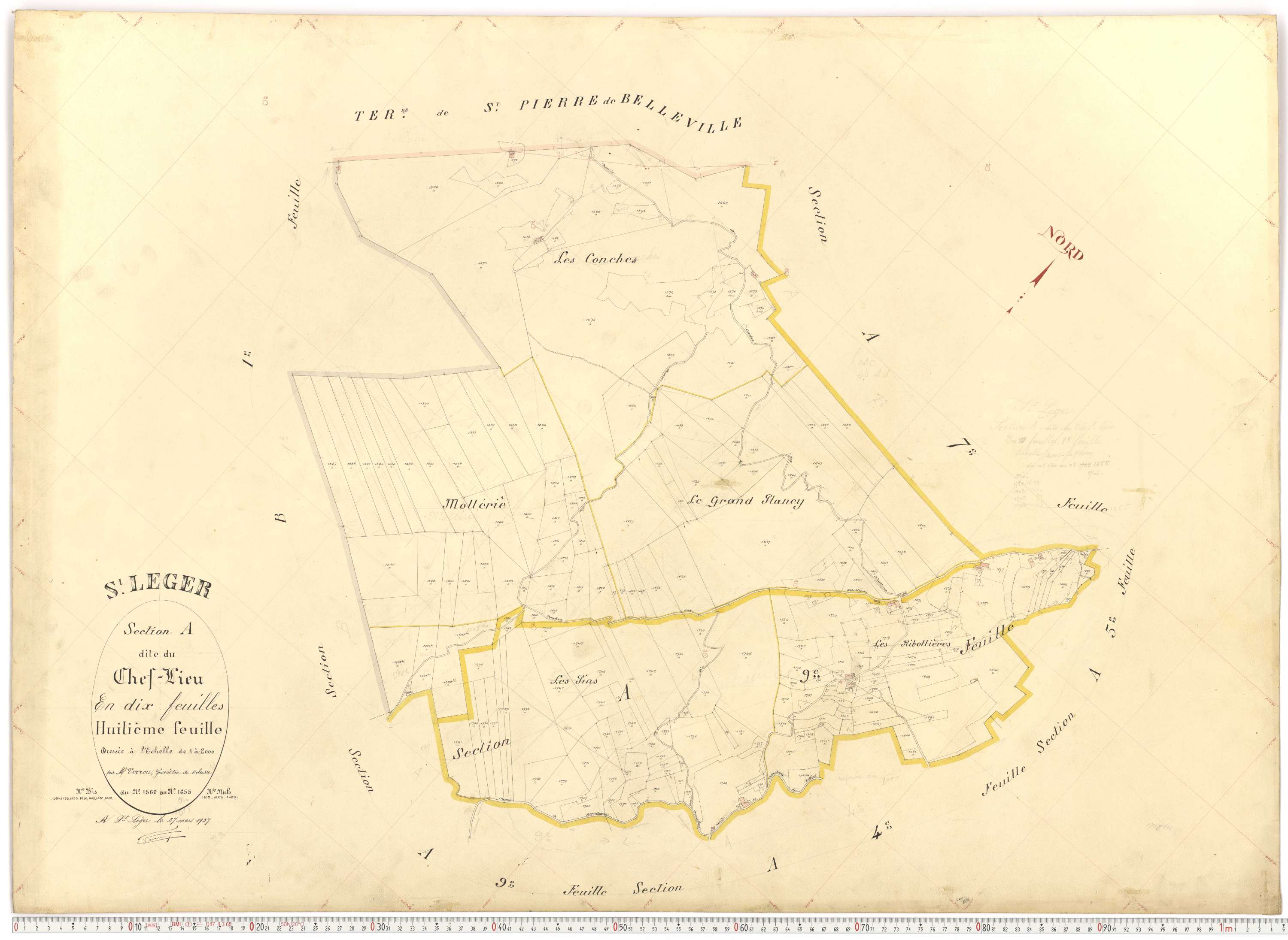 Saint-Léger - Plans cadastraux du premier cadastre français.