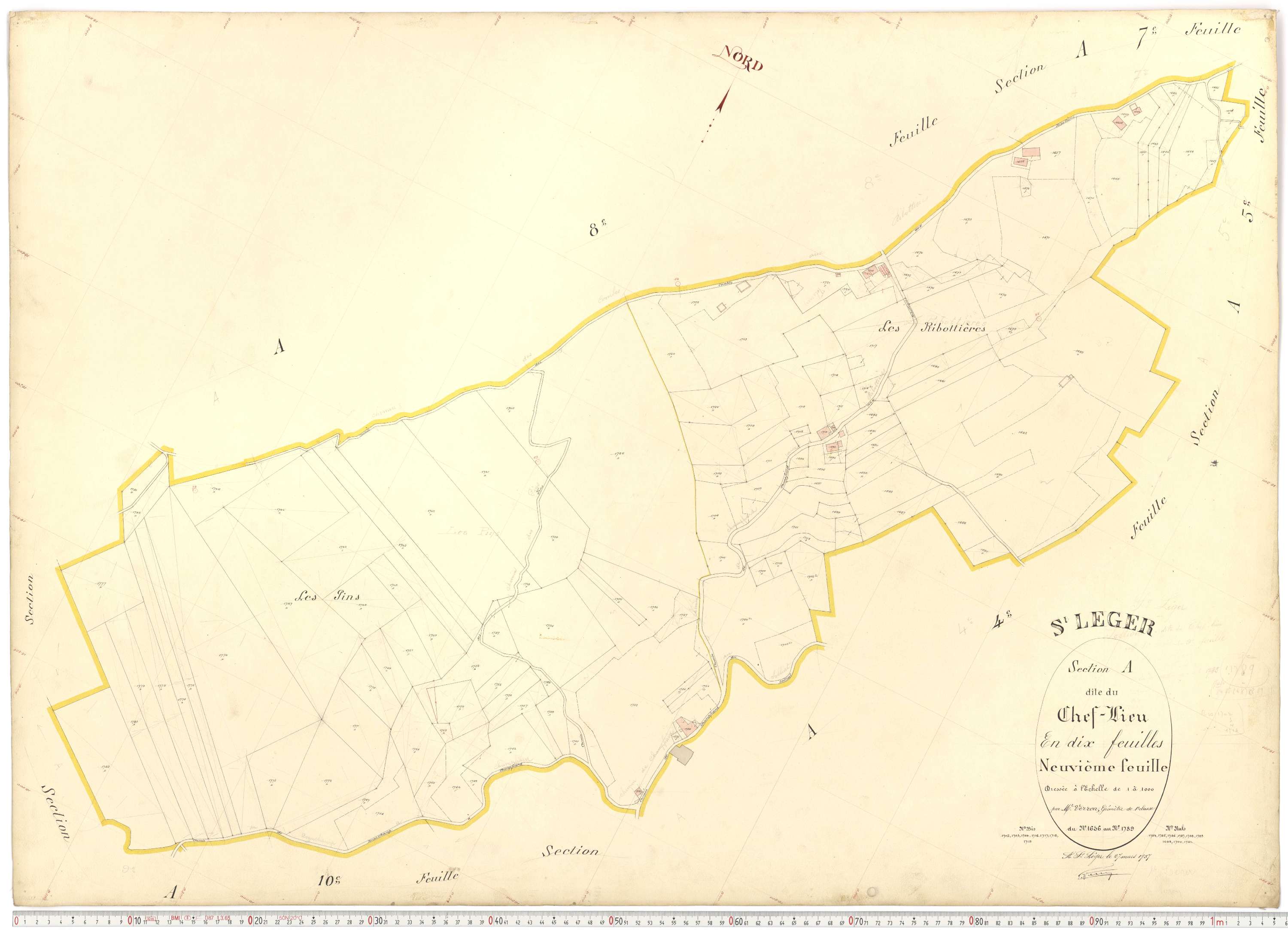 Saint-Léger - Plans cadastraux du premier cadastre français.