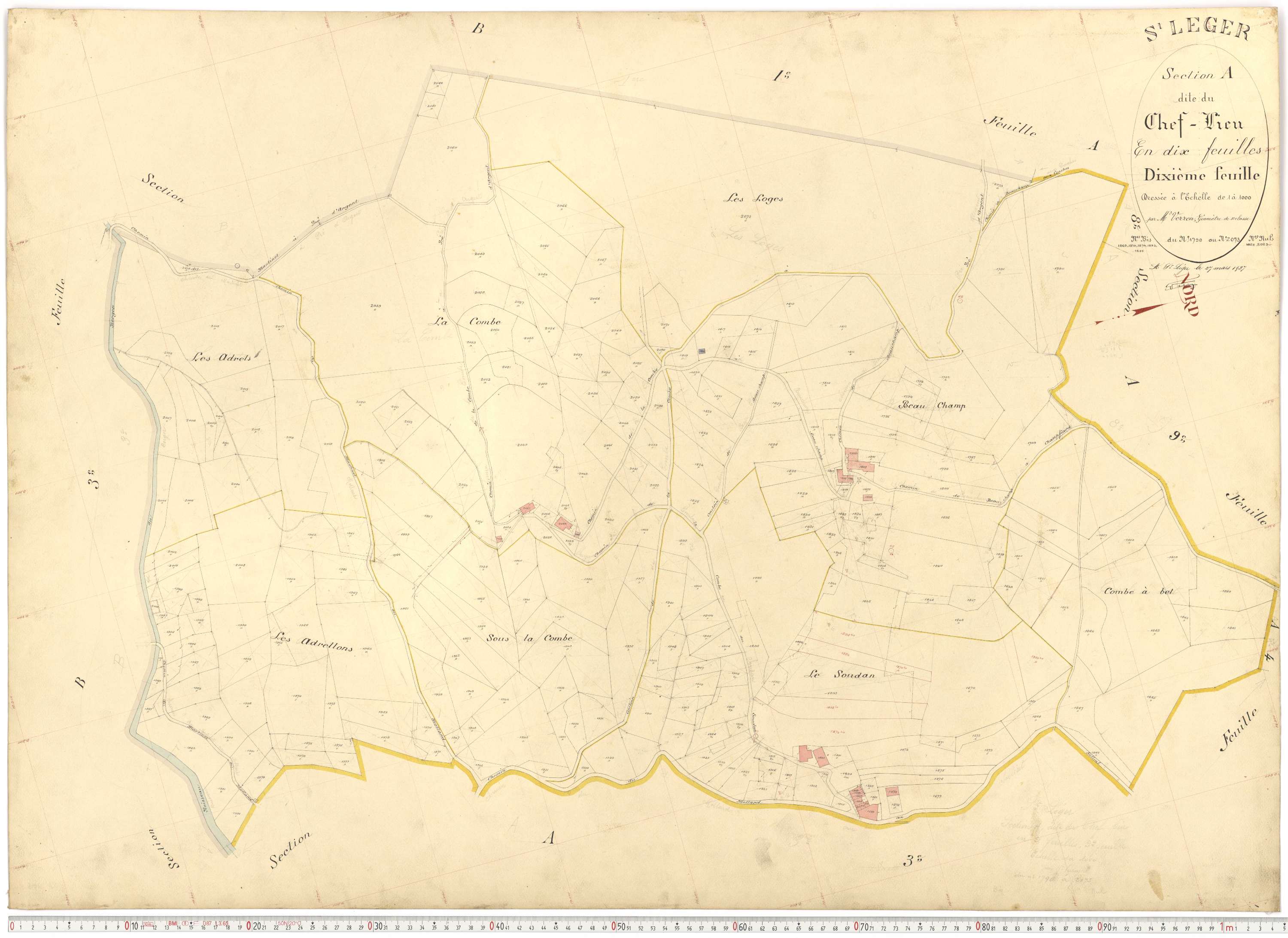 Saint-Léger - Plans cadastraux du premier cadastre français.