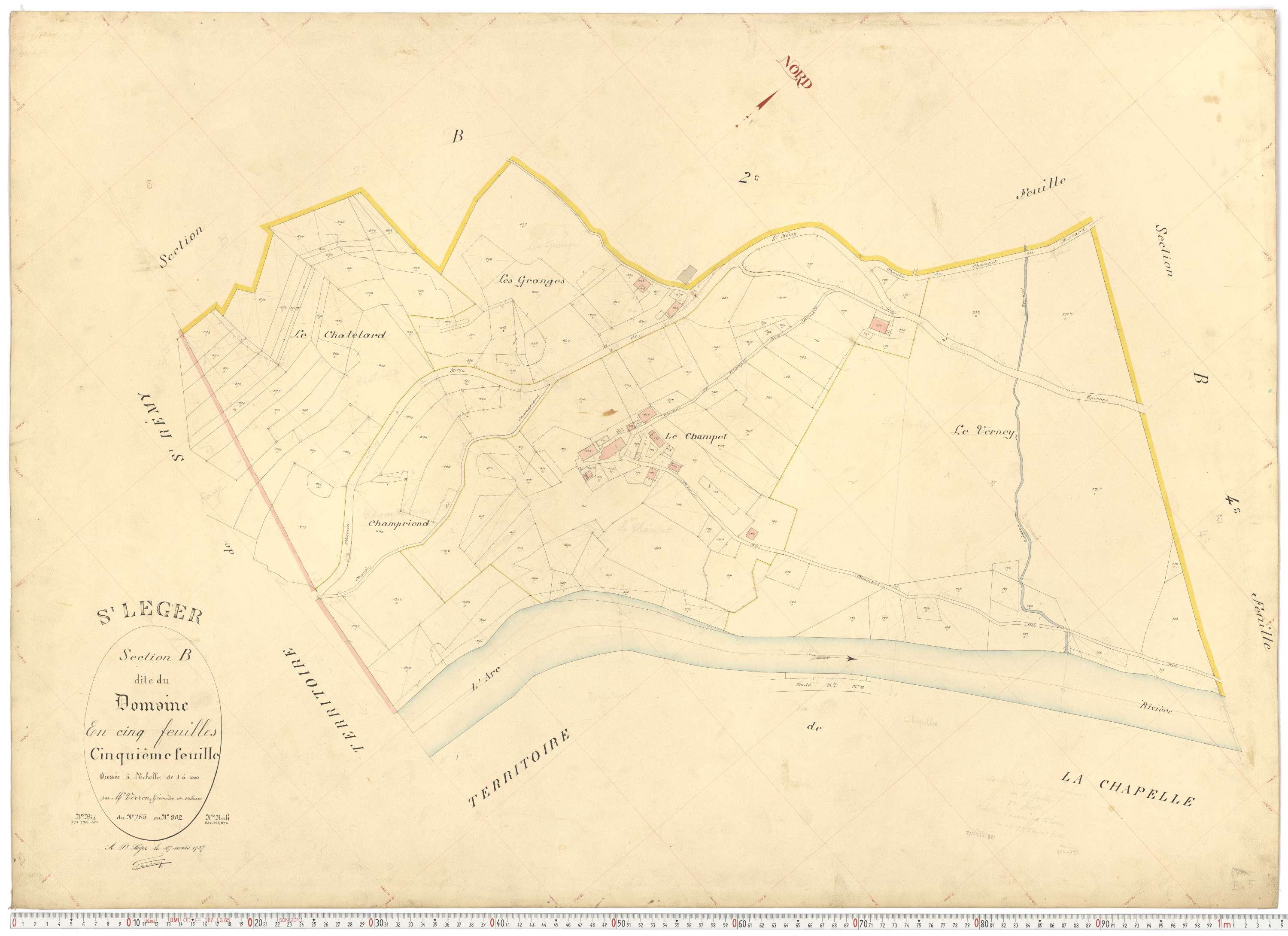 Saint-Léger - Plans cadastraux du premier cadastre français.