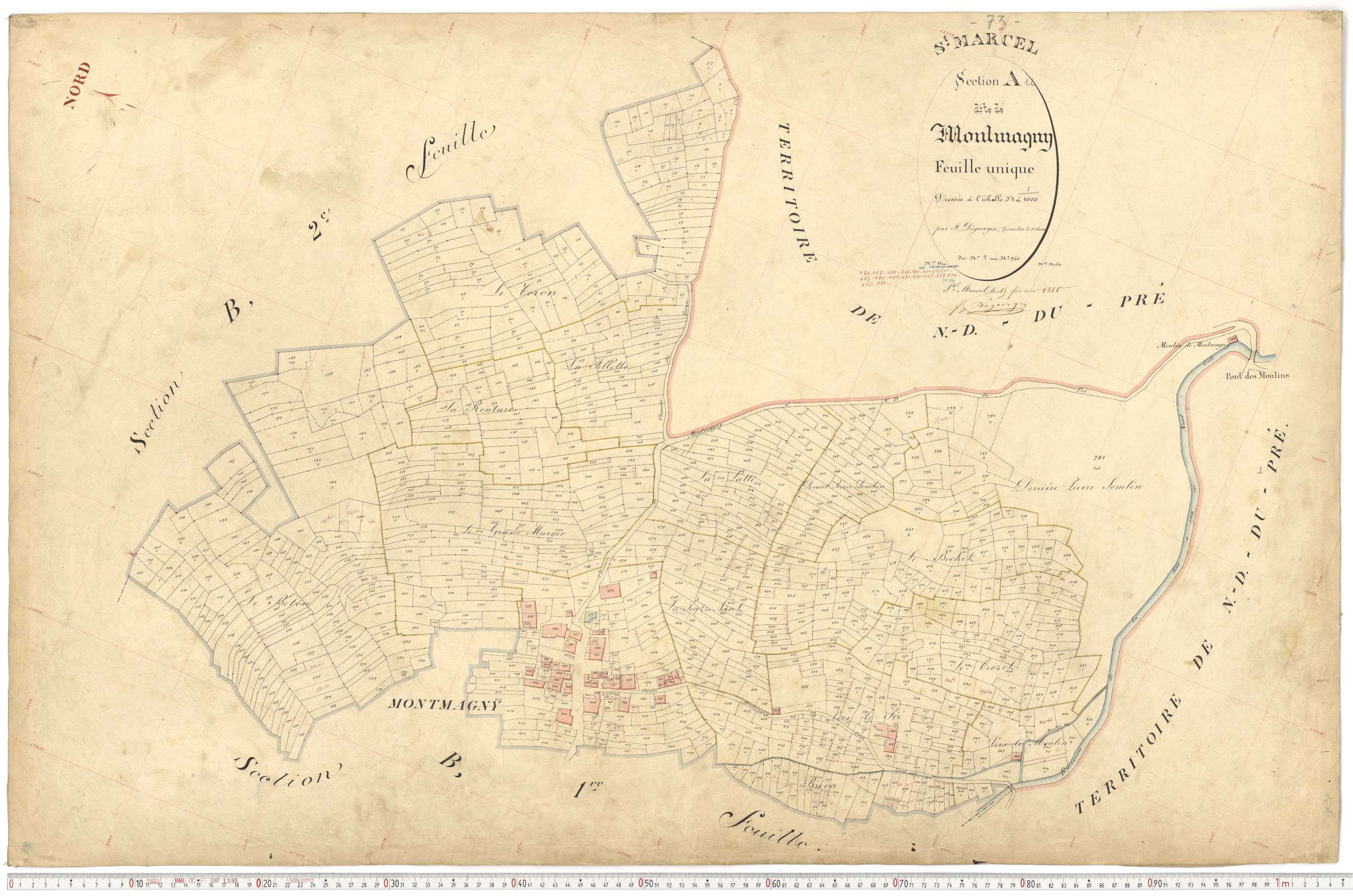 Saint-Marcel - Plans cadastraux du premier cadastre français.