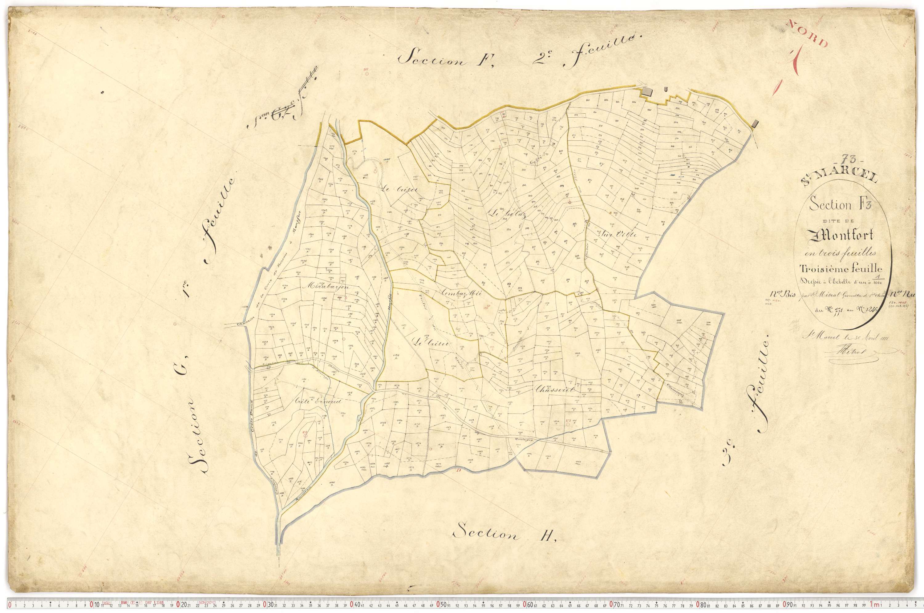 Saint-Marcel - Plans cadastraux du premier cadastre français.