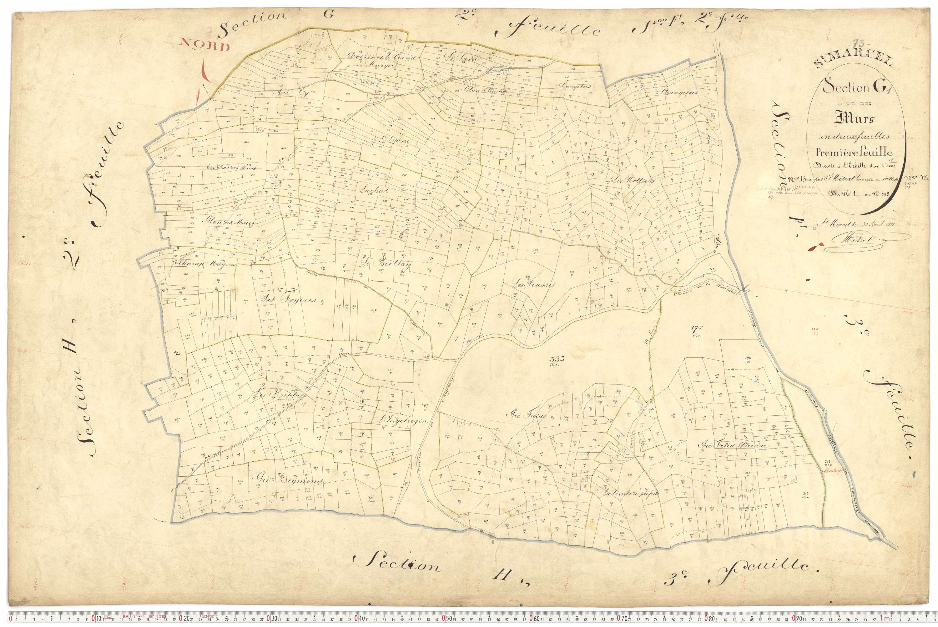 Saint-Marcel - Plans cadastraux du premier cadastre français.