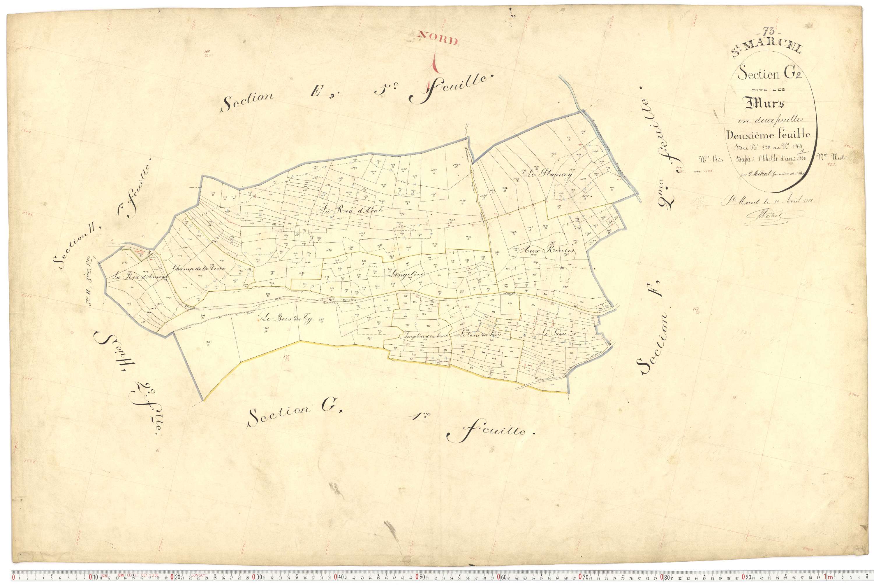 Saint-Marcel - Plans cadastraux du premier cadastre français.