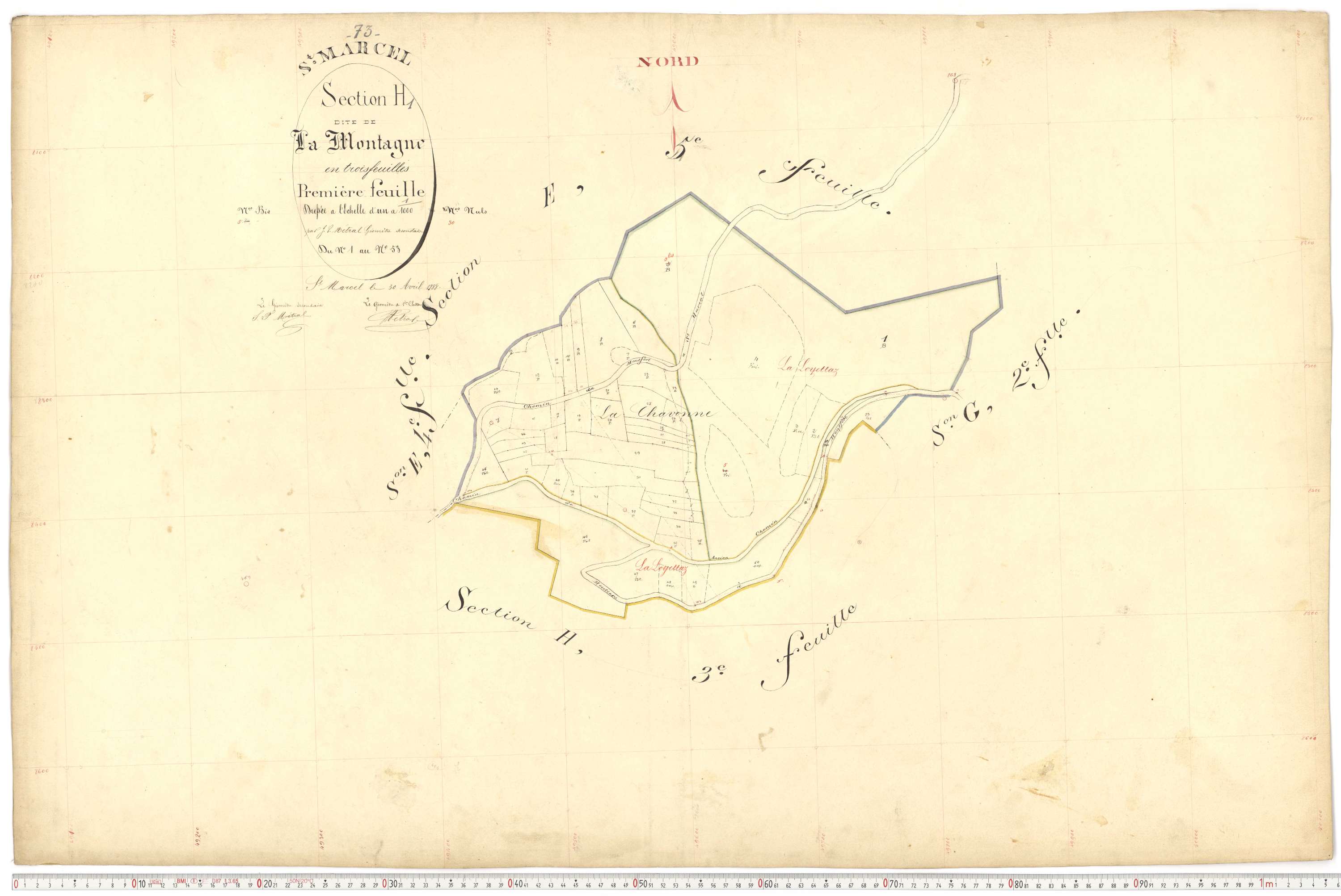Saint-Marcel - Plans cadastraux du premier cadastre français.