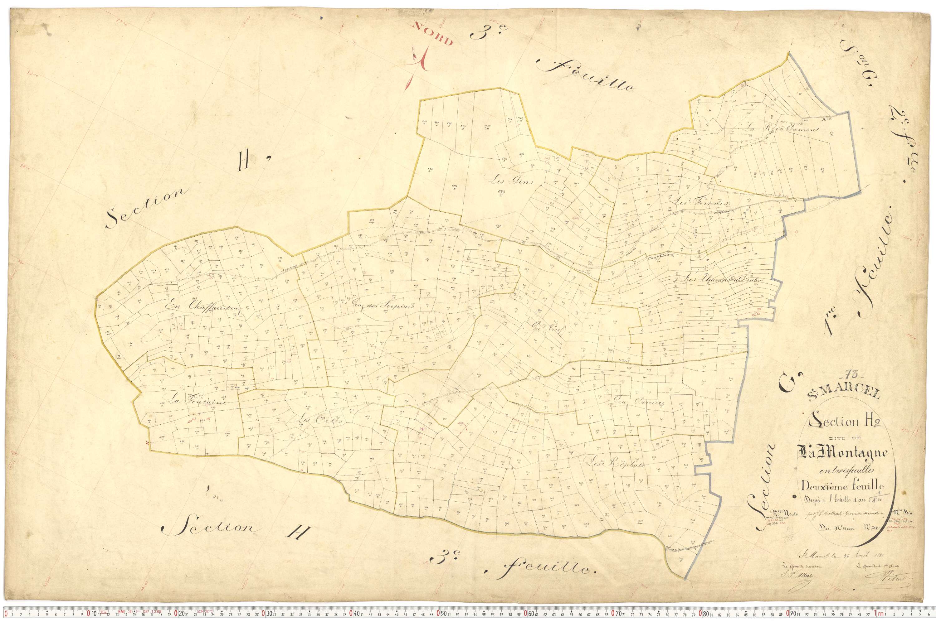 Saint-Marcel - Plans cadastraux du premier cadastre français.