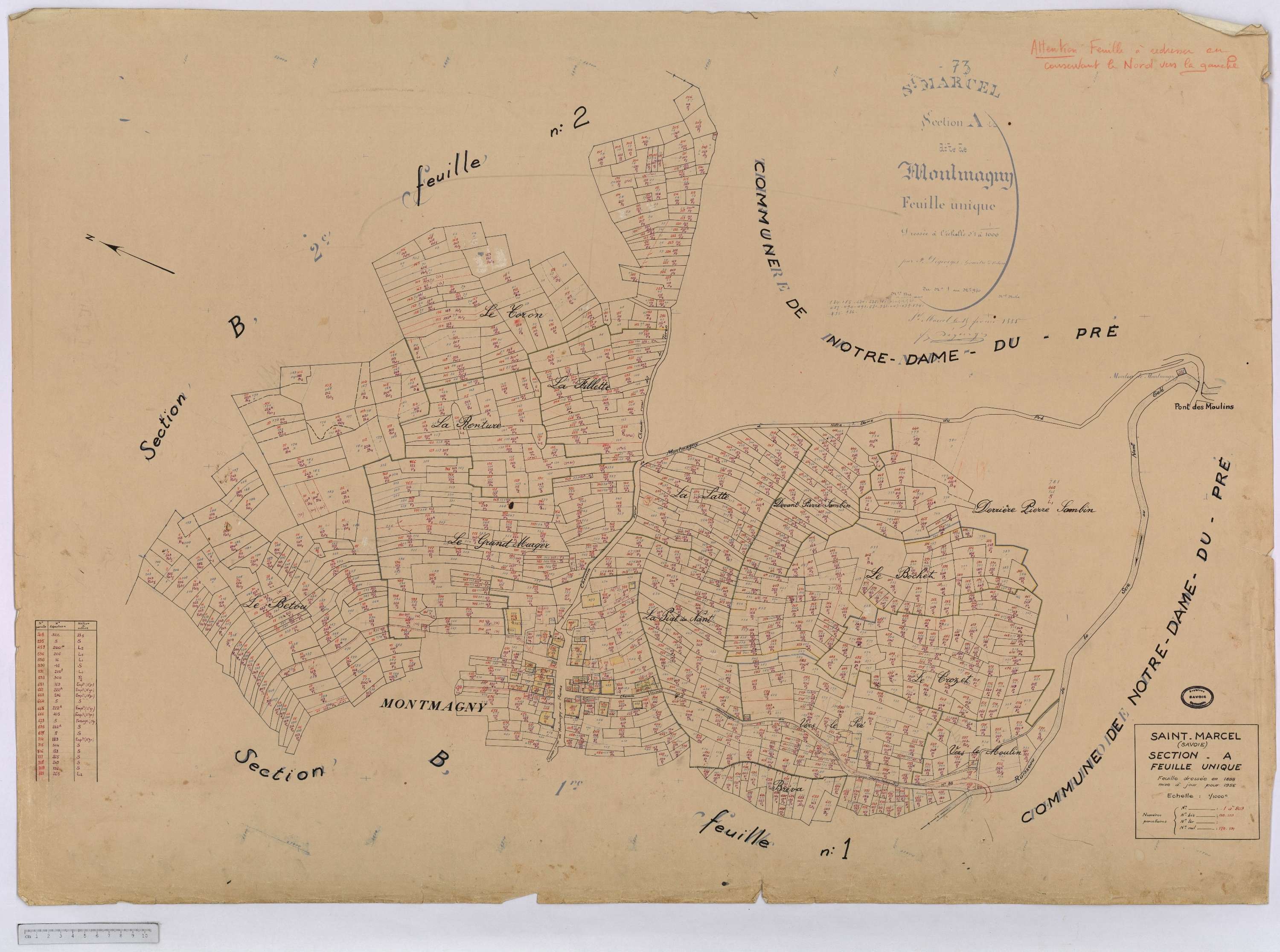 Saint-Marcel - Cadastre rénové (1958).
