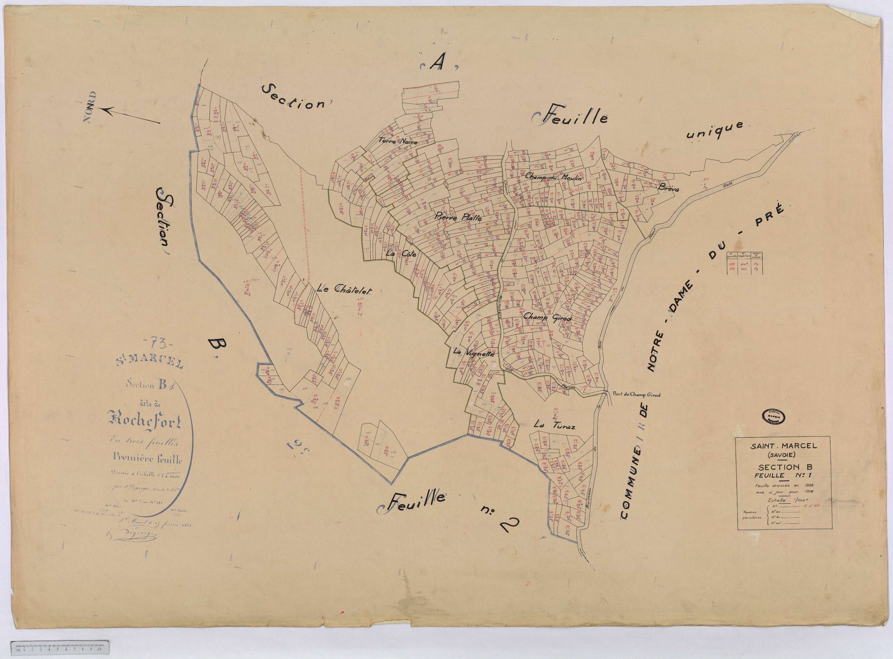 Saint-Marcel - Cadastre rénové (1958).