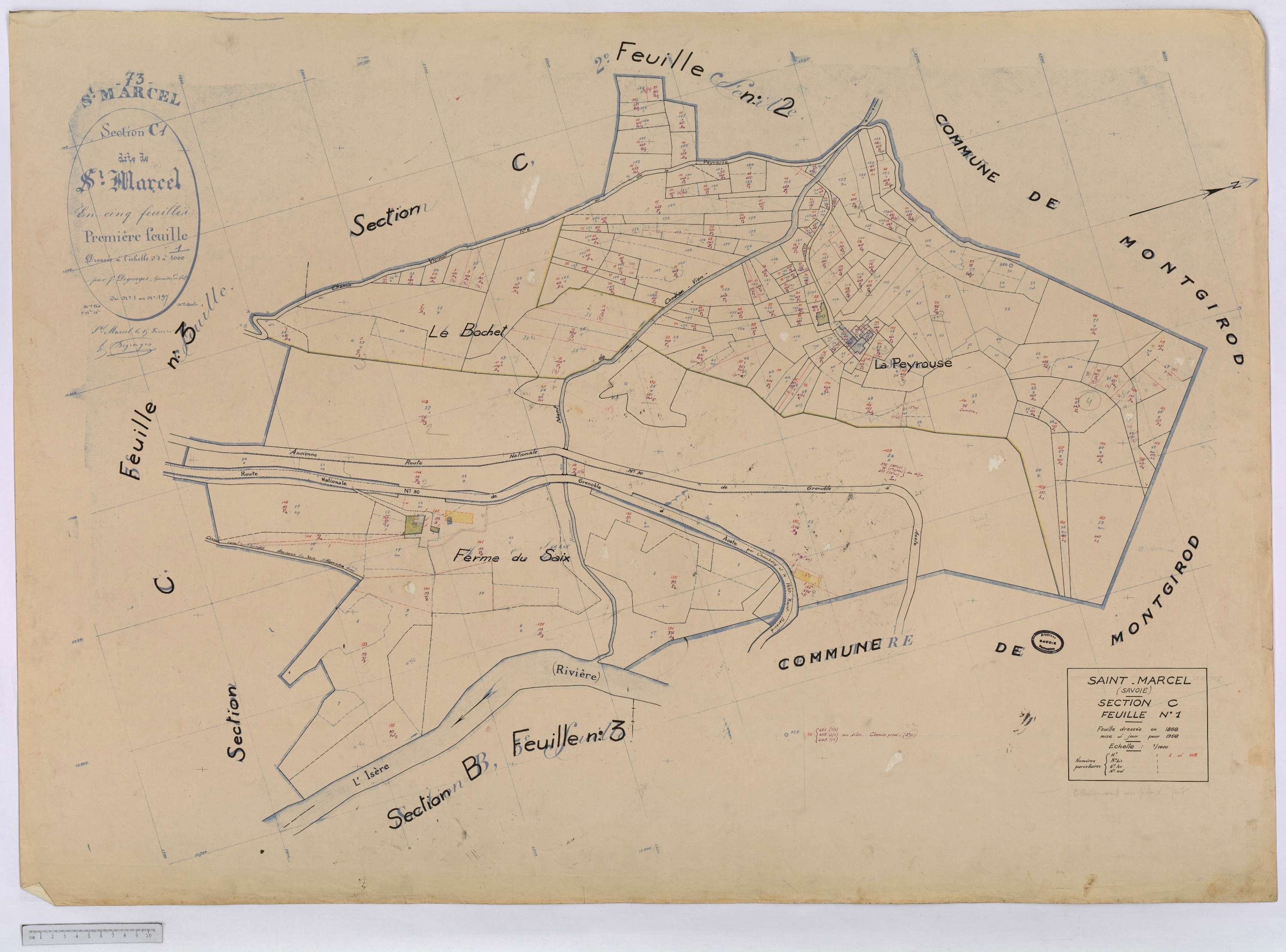 Saint-Marcel - Cadastre rénové (1958).