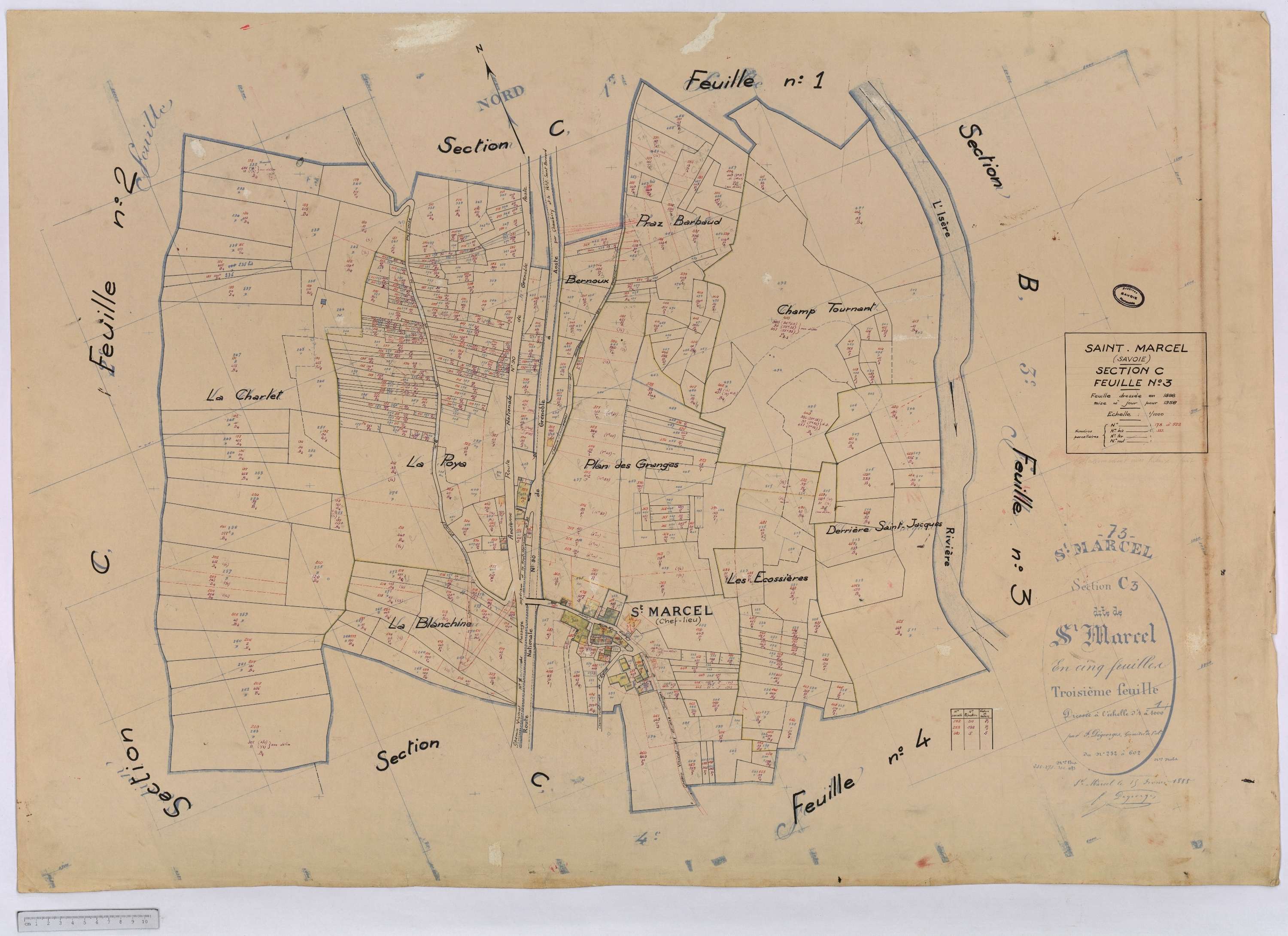Saint-Marcel - Cadastre rénové (1958).