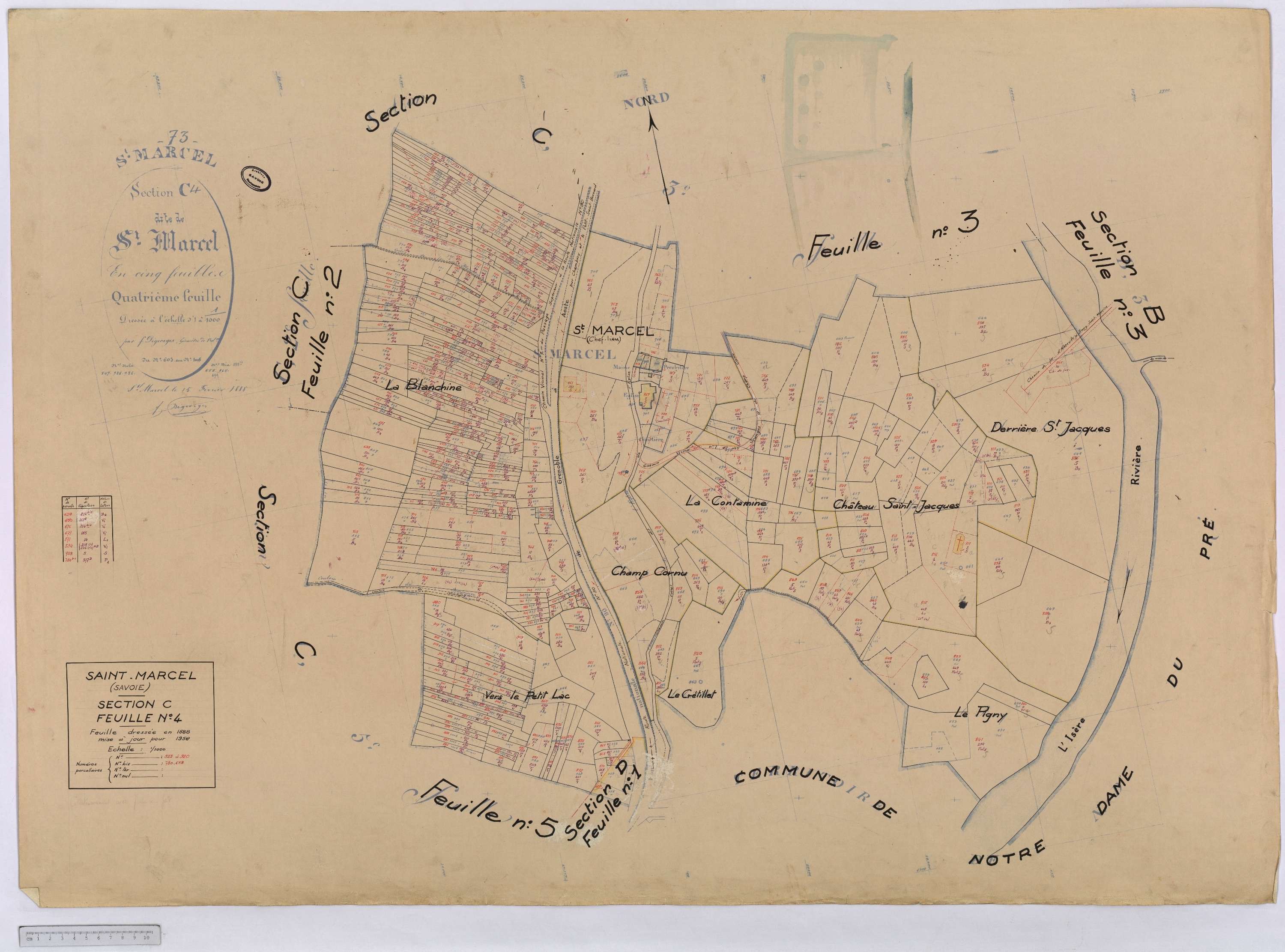 Saint-Marcel - Cadastre rénové (1958).