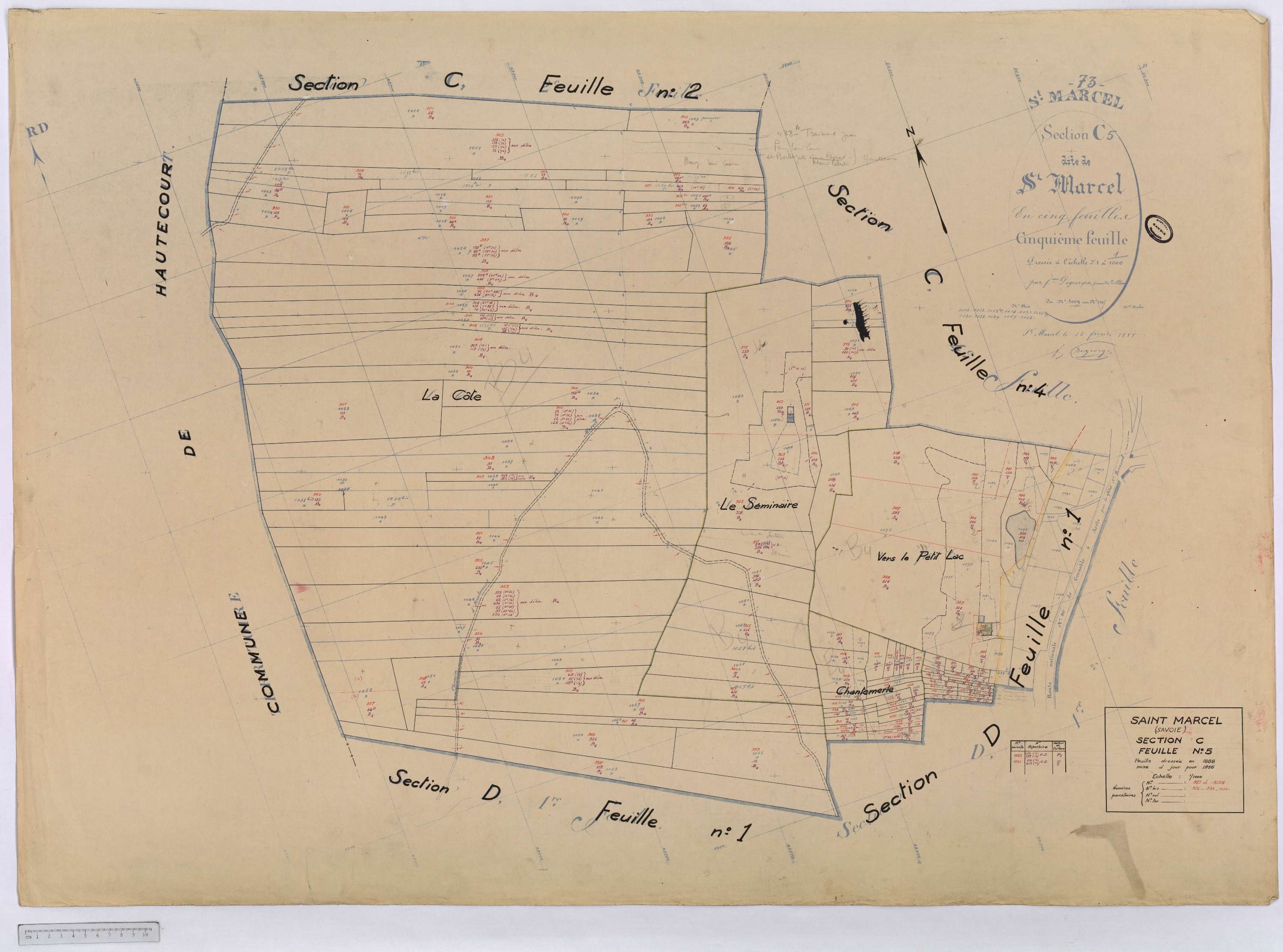 Saint-Marcel - Cadastre rénové (1958).