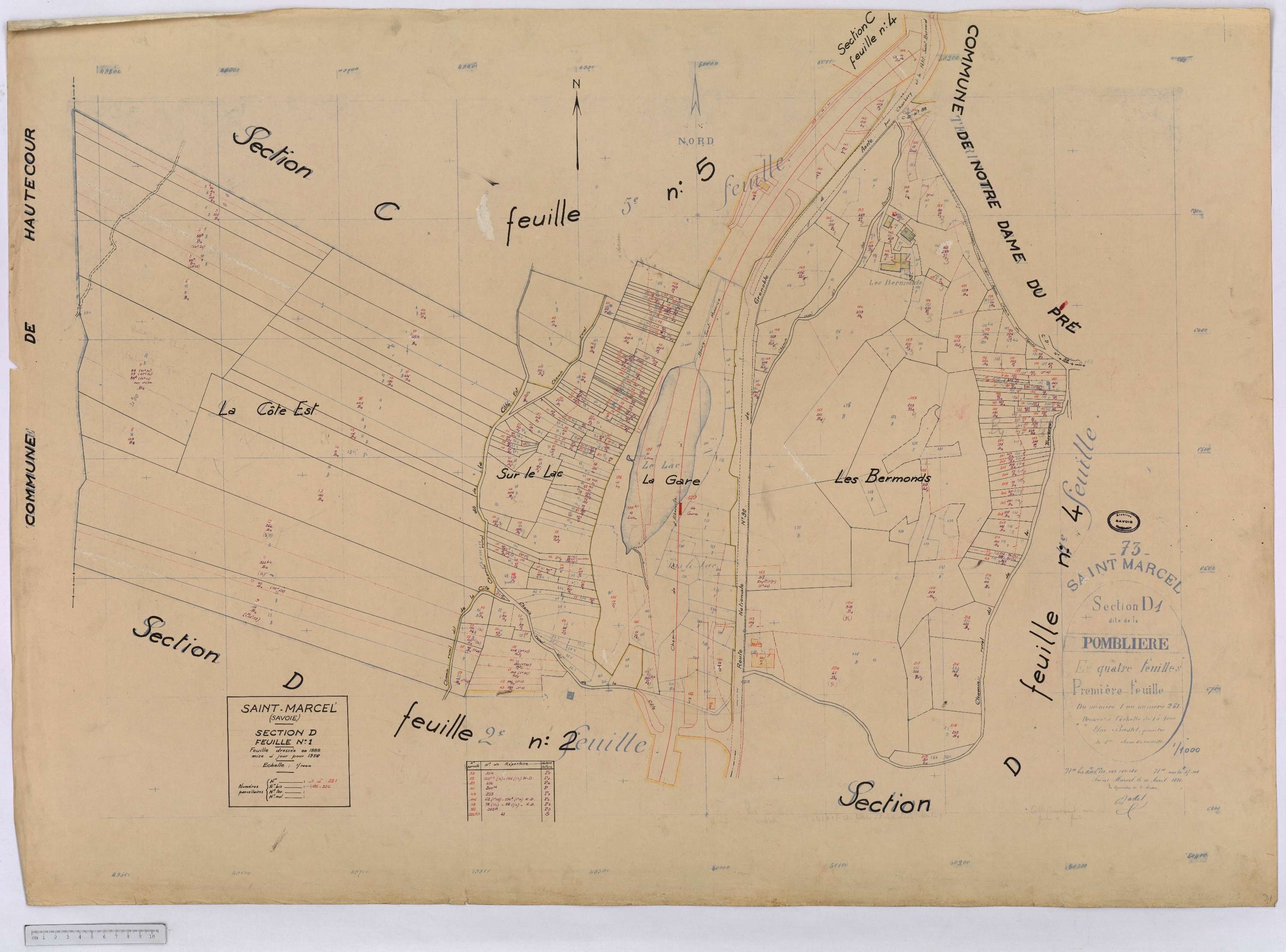 Saint-Marcel - Cadastre rénové (1958).