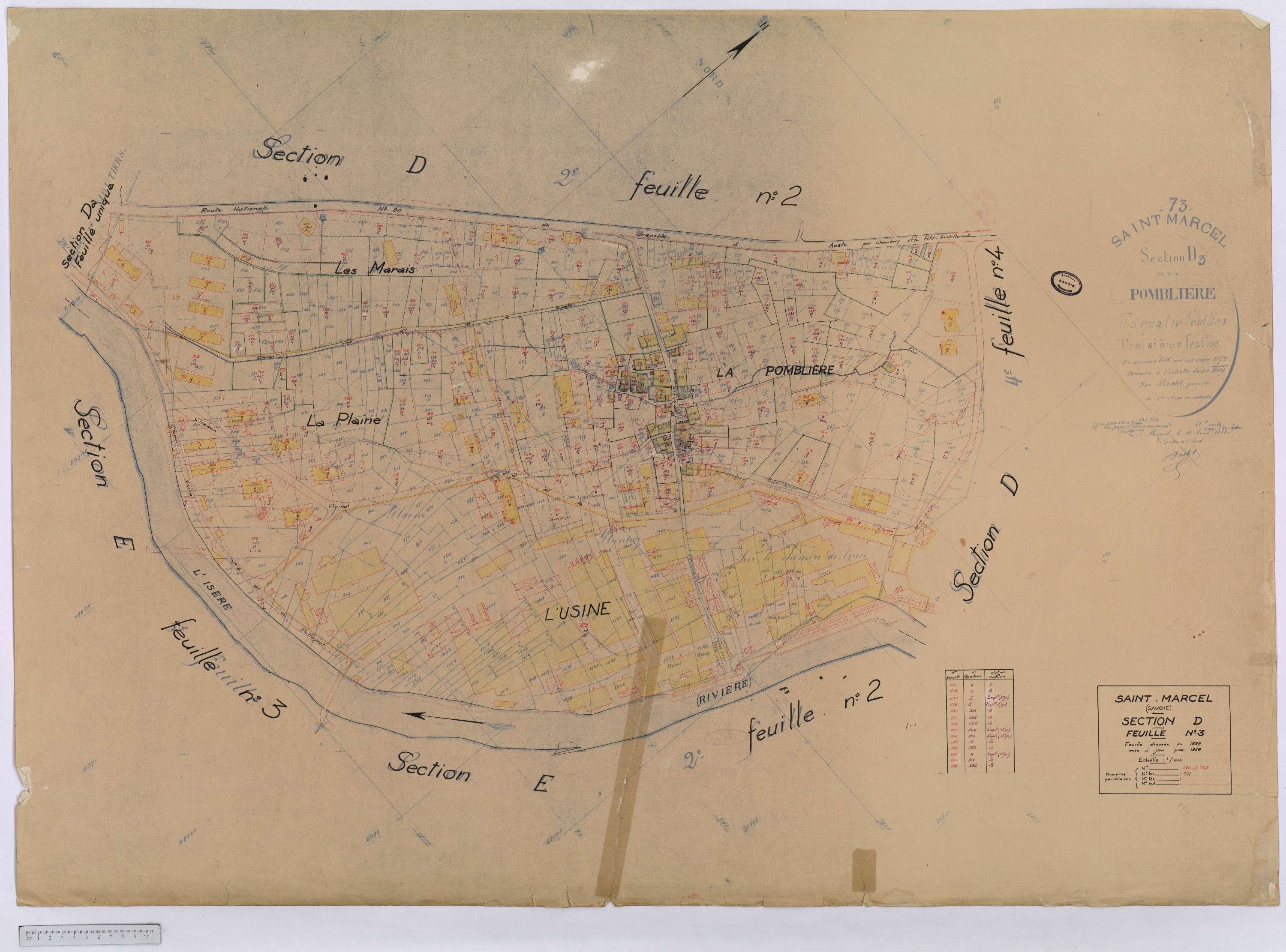 Saint-Marcel - Cadastre rénové (1958).