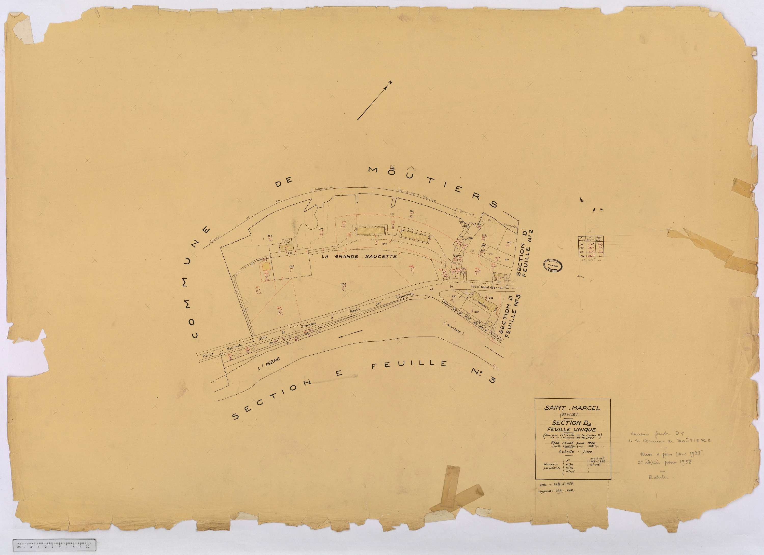 Saint-Marcel - Cadastre rénové (1958).