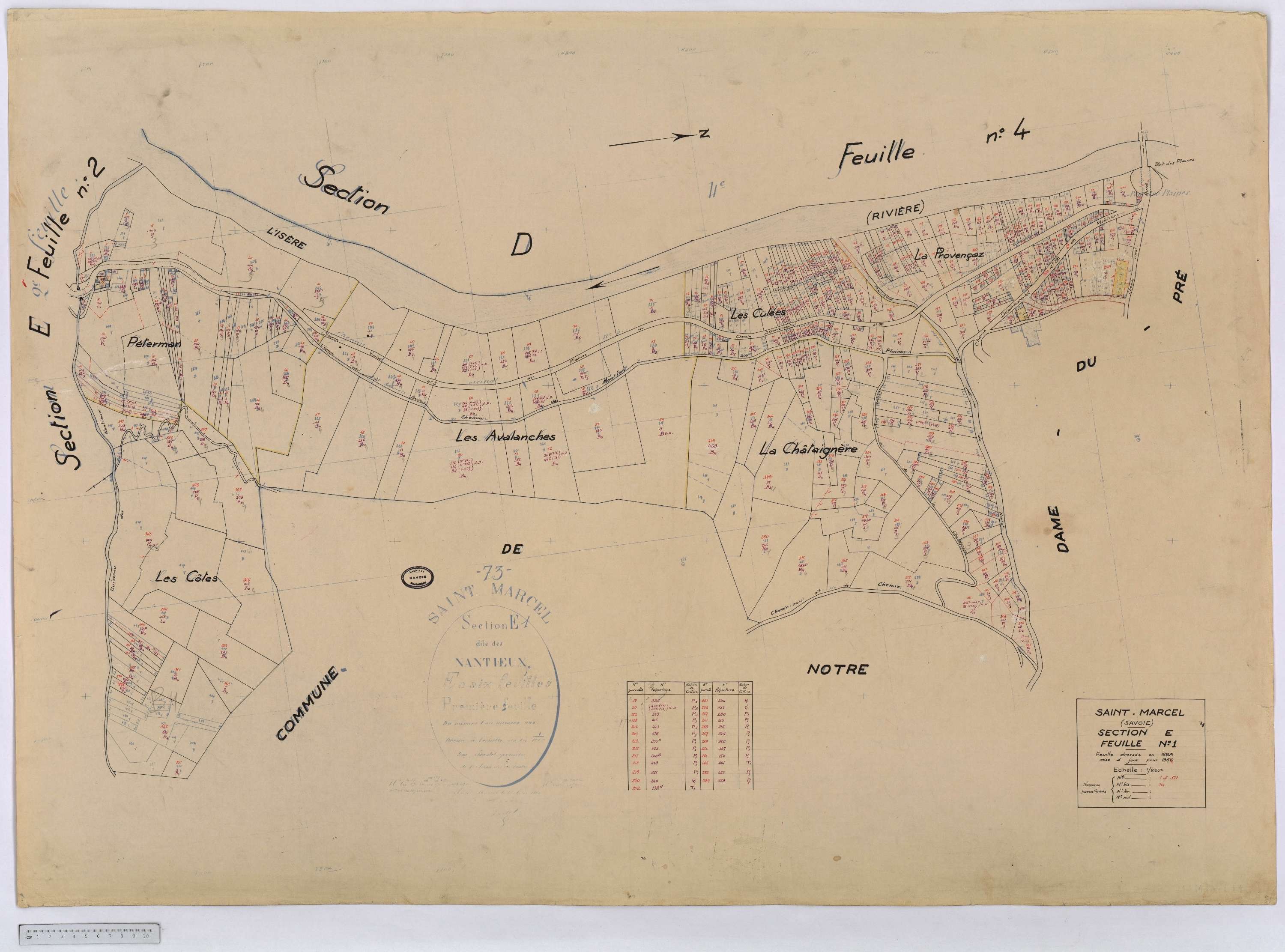Saint-Marcel - Cadastre rénové (1958).