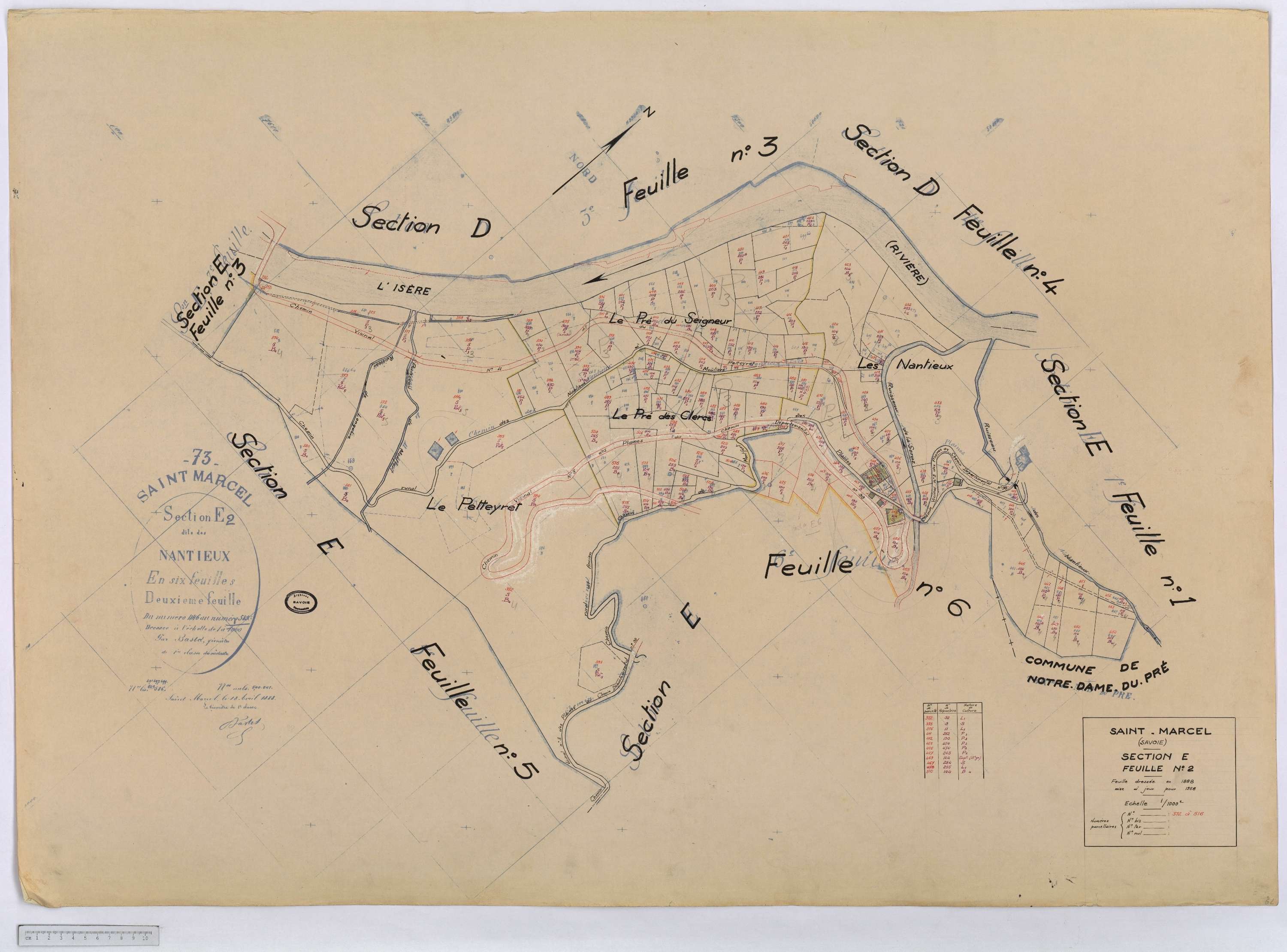 Saint-Marcel - Cadastre rénové (1958).