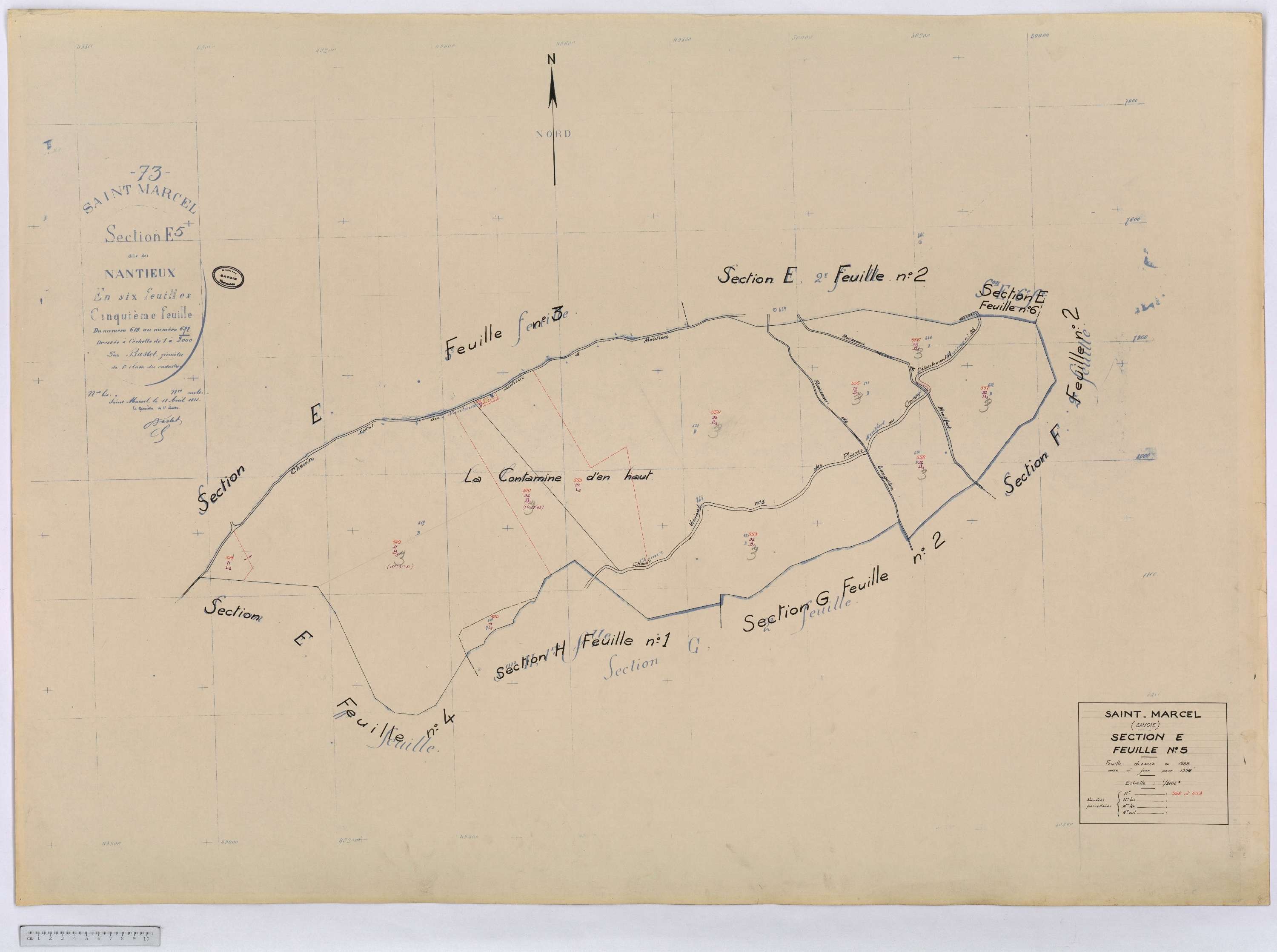 Saint-Marcel - Cadastre rénové (1958).
