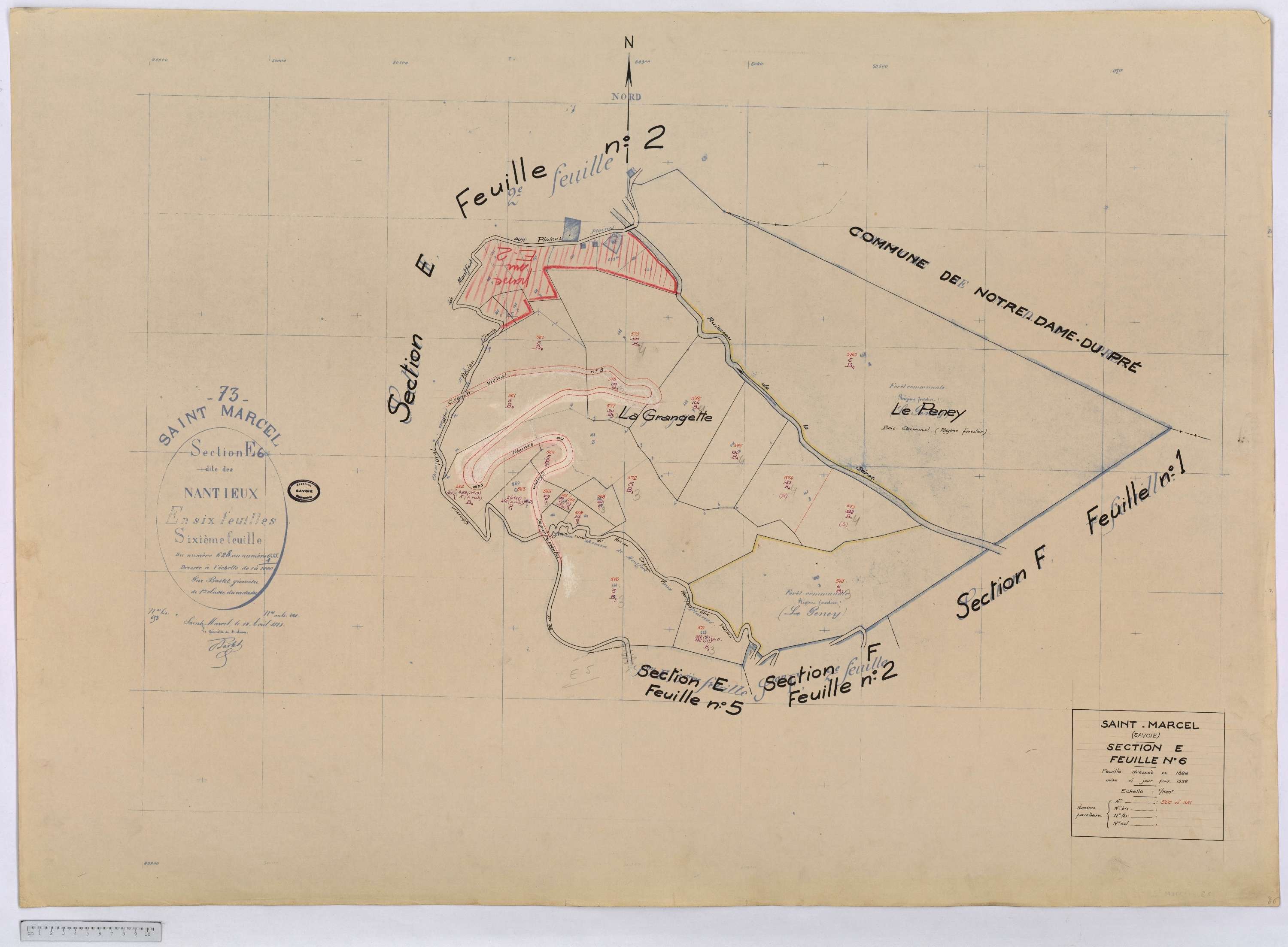 Saint-Marcel - Cadastre rénové (1958).