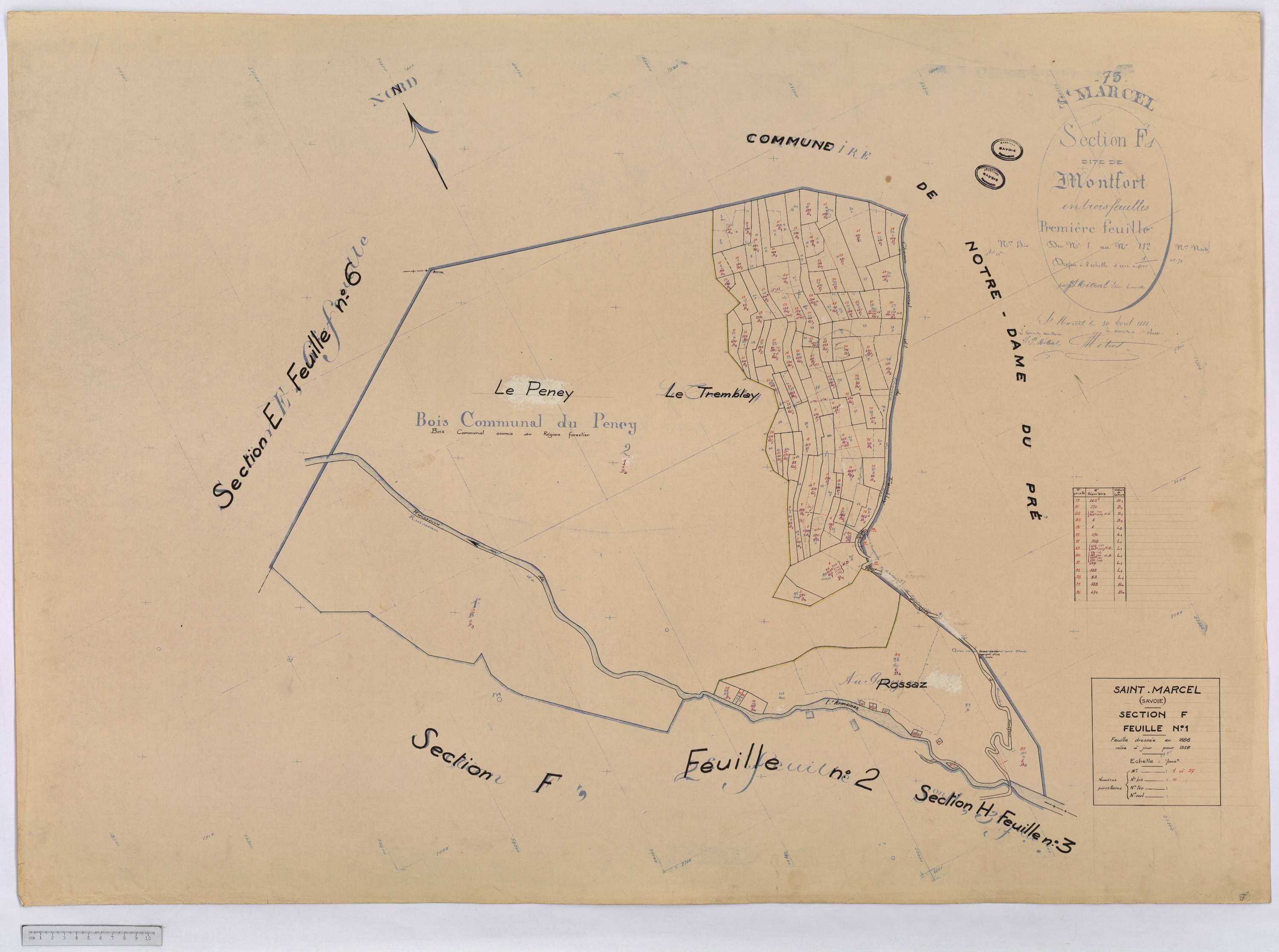 Saint-Marcel - Cadastre rénové (1958).
