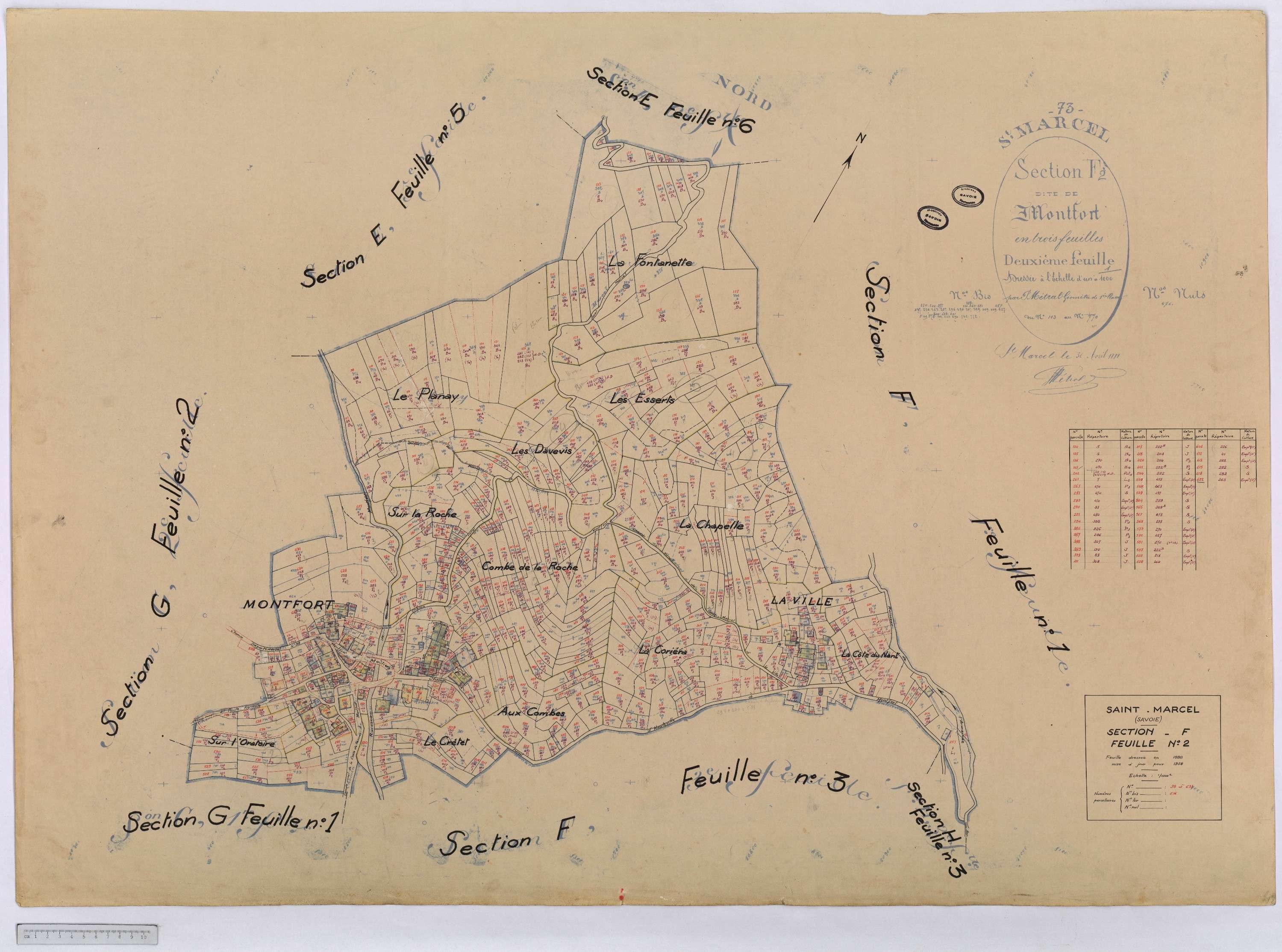 Saint-Marcel - Cadastre rénové (1958).