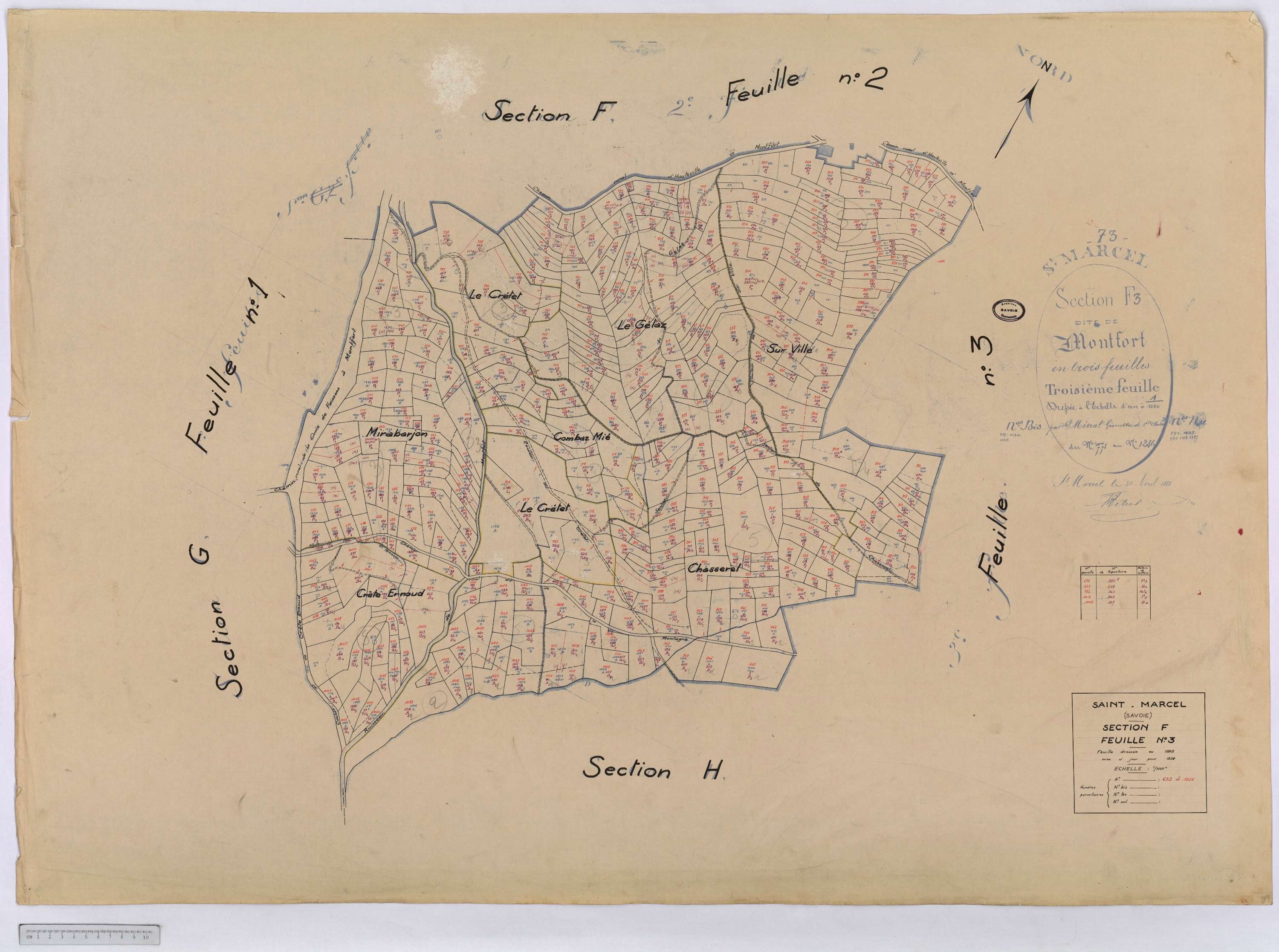 Saint-Marcel - Cadastre rénové (1958).