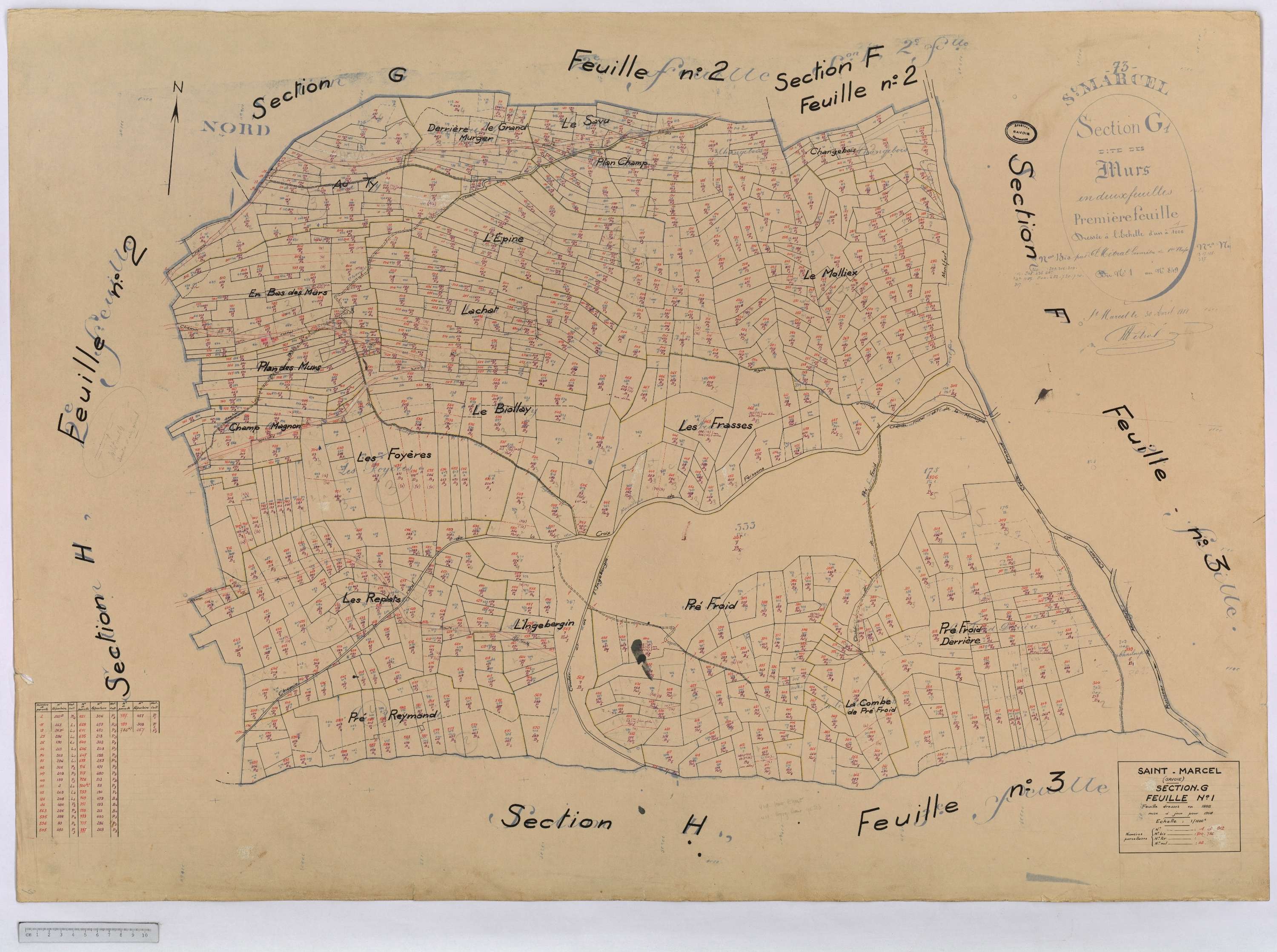 Saint-Marcel - Cadastre rénové (1958).