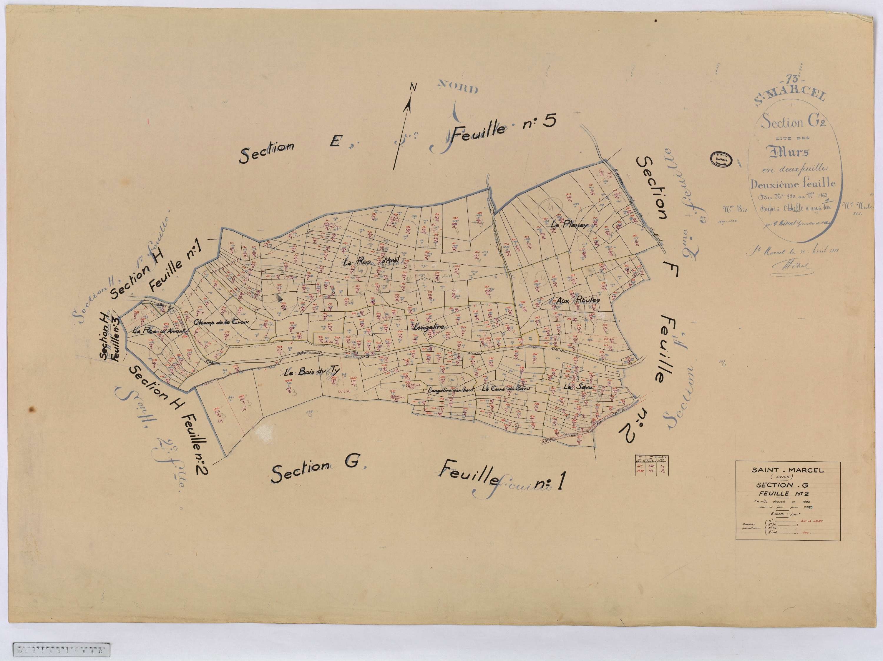 Saint-Marcel - Cadastre rénové (1958).