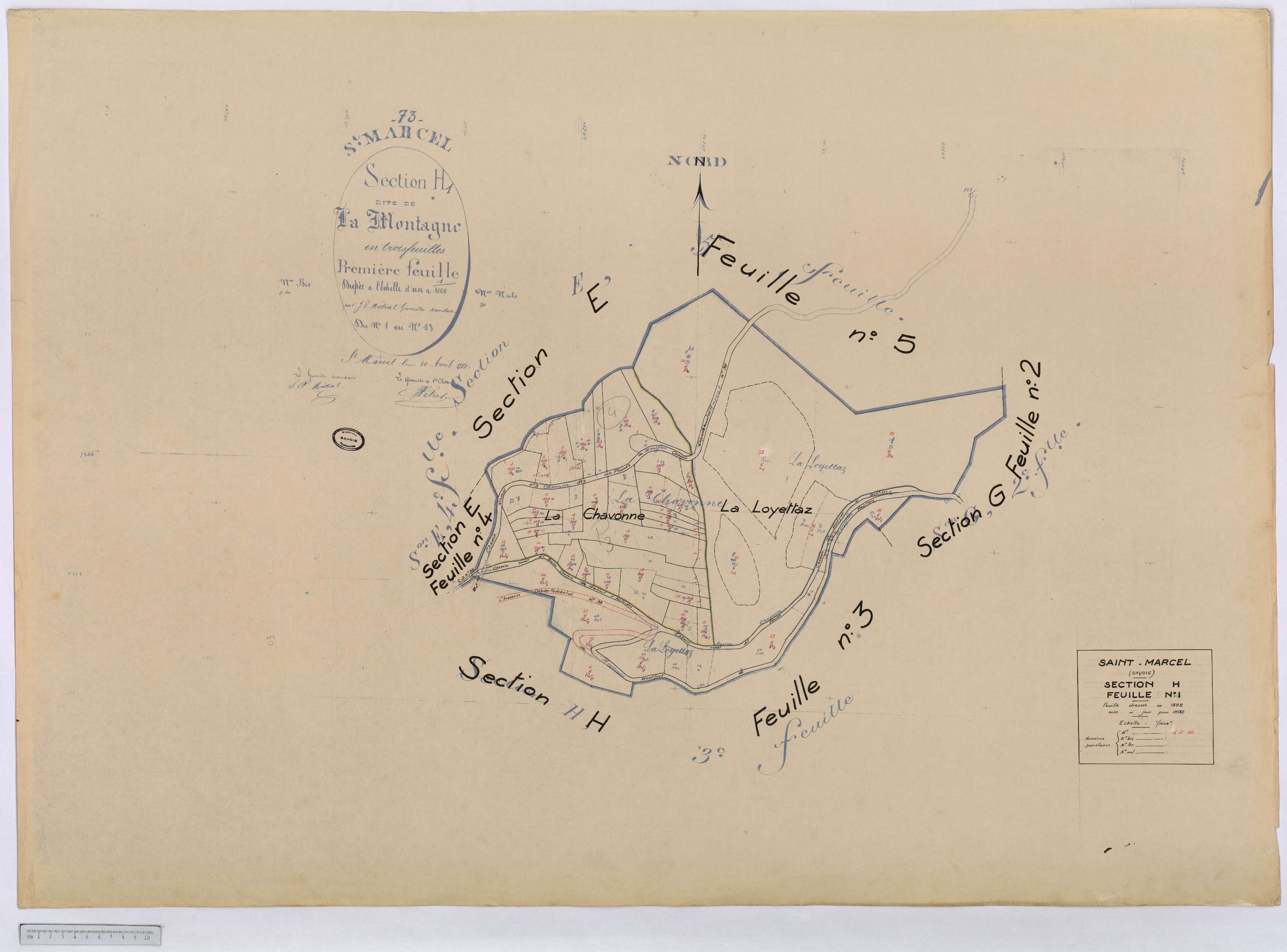 Saint-Marcel - Cadastre rénové (1958).