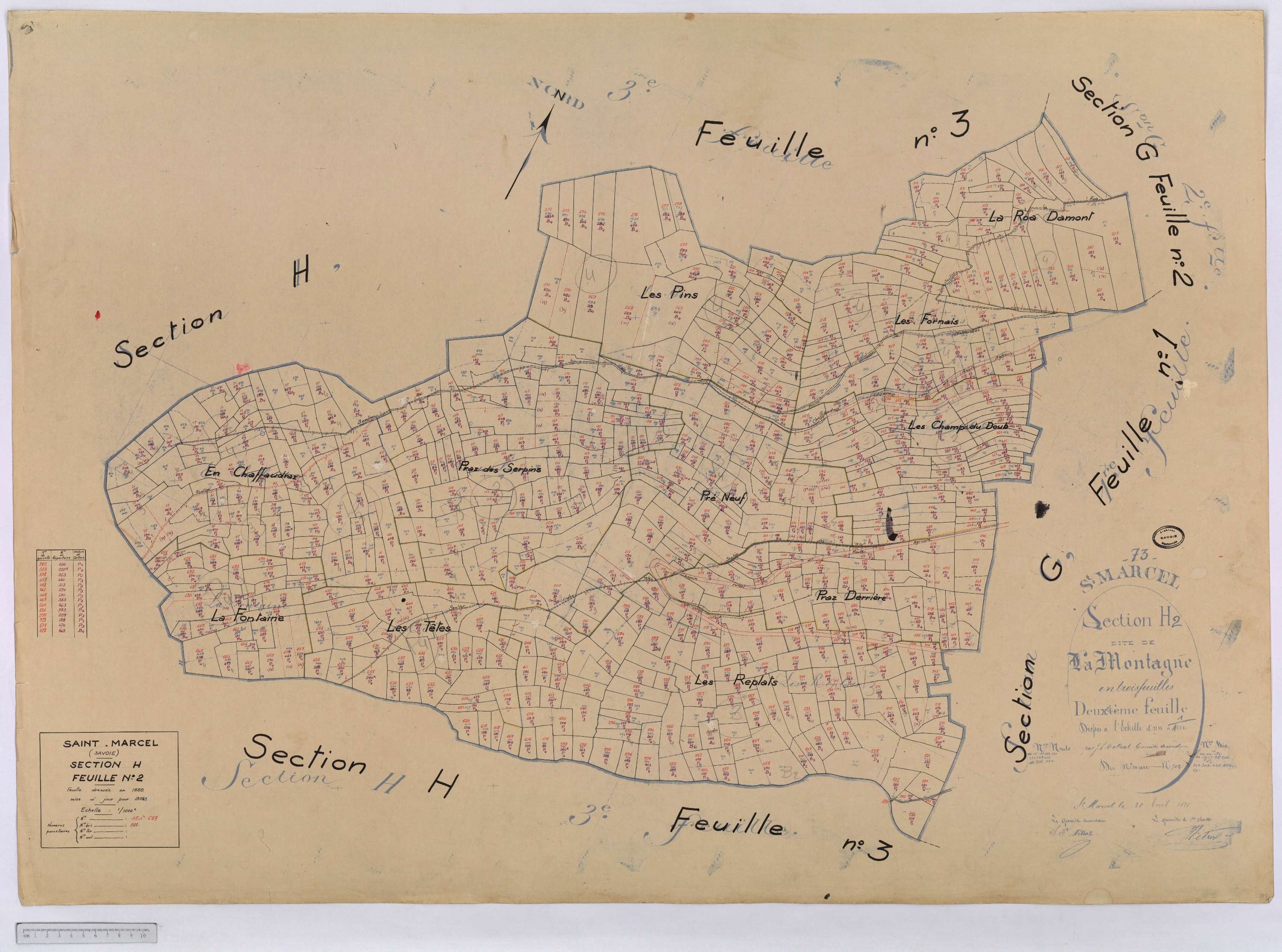 Saint-Marcel - Cadastre rénové (1958).