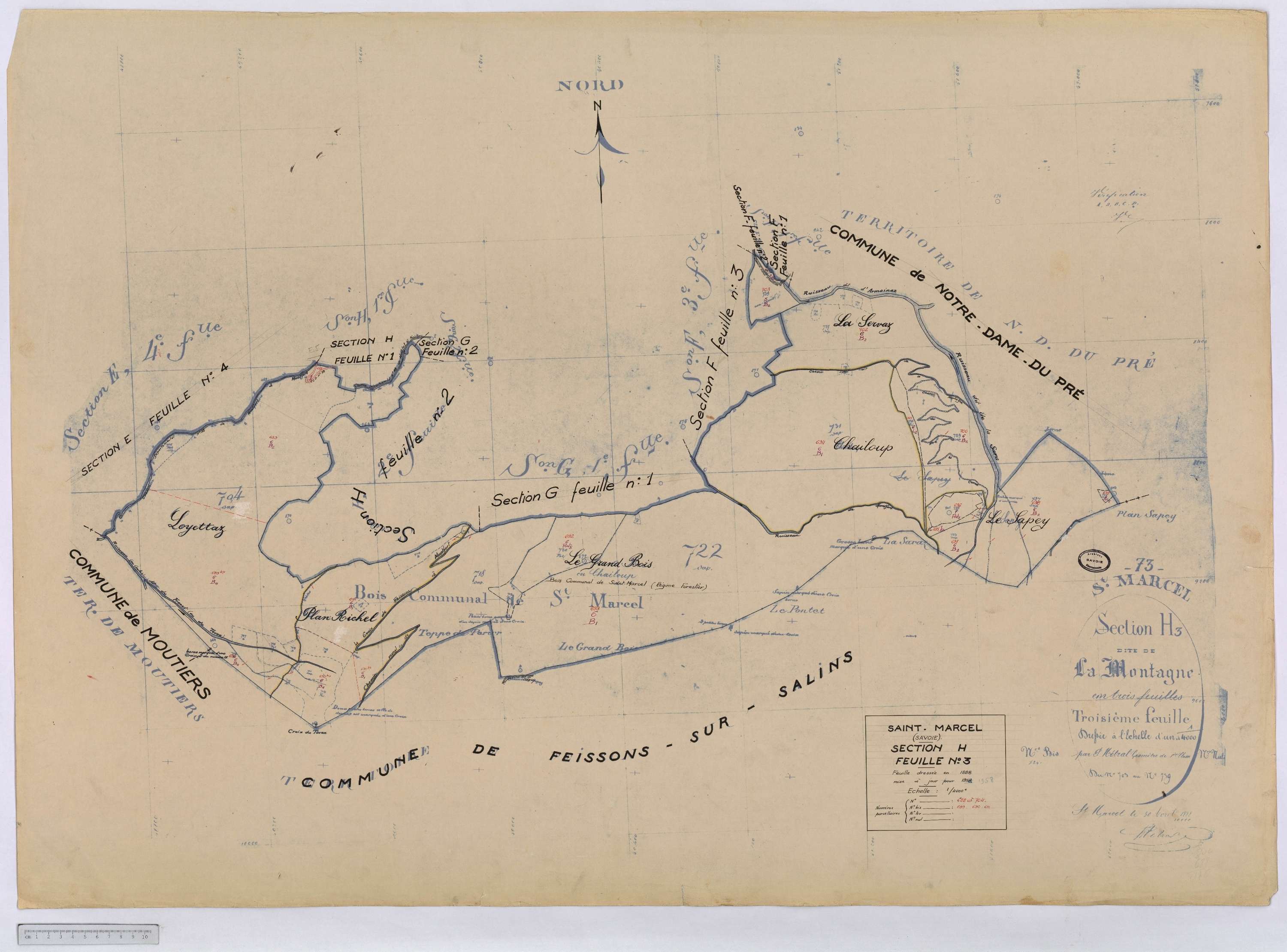 Saint-Marcel - Cadastre rénové (1958).