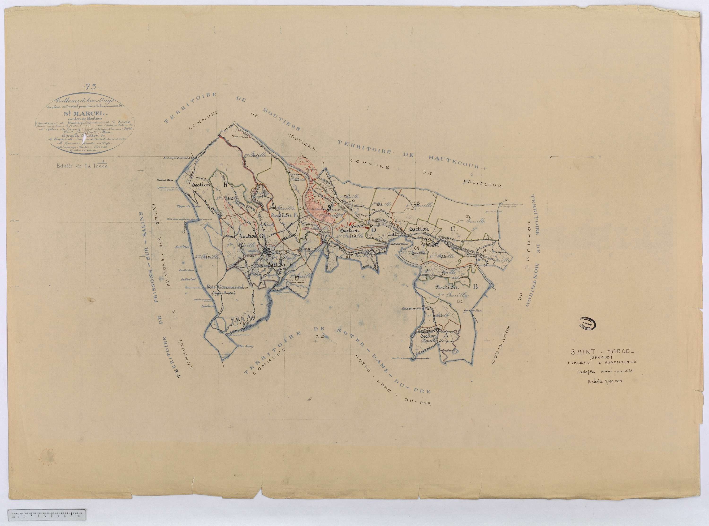 Saint-Marcel - Cadastre rénové (1958).