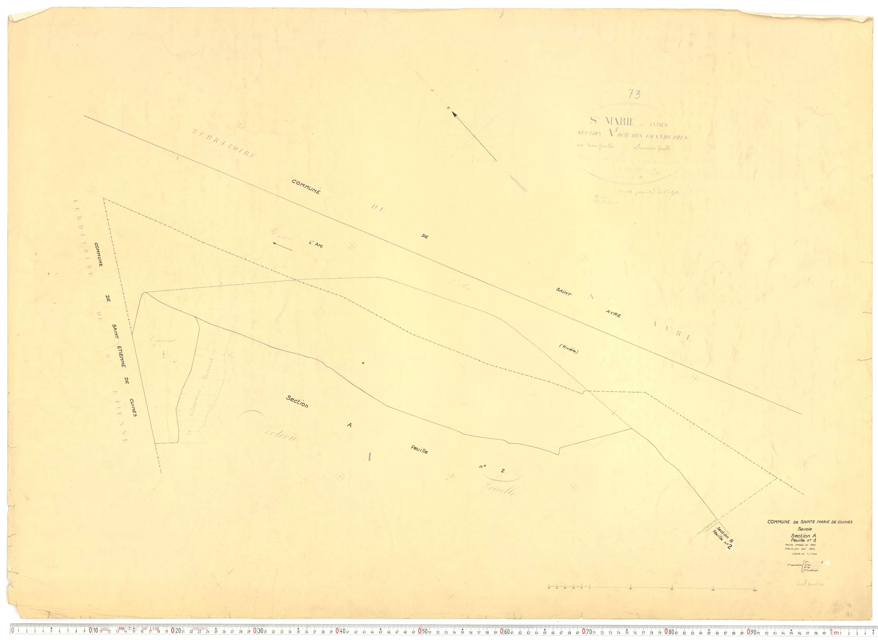 Sainte-Marie-de-Cuines - Plans cadastraux du cadastre rénové.