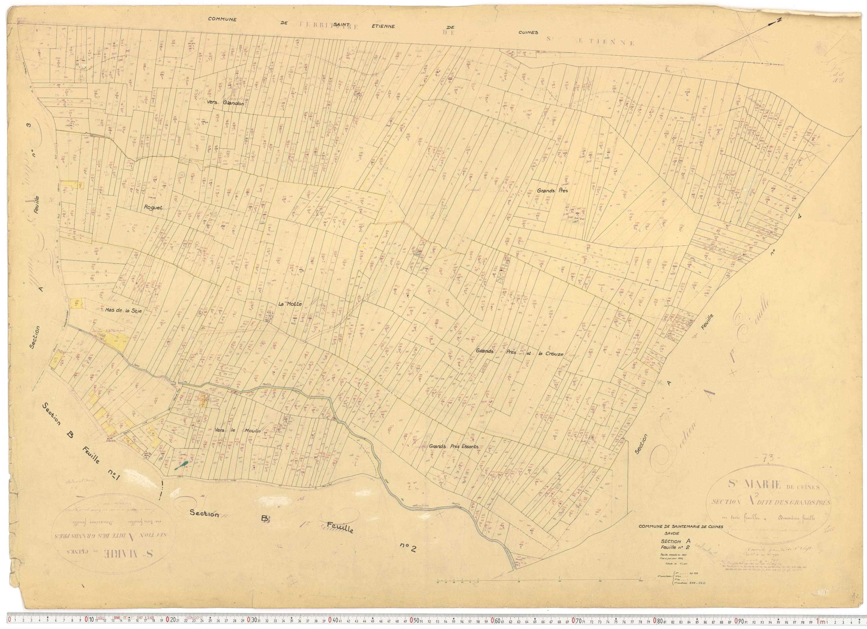 Sainte-Marie-de-Cuines - Plans cadastraux du cadastre rénové.