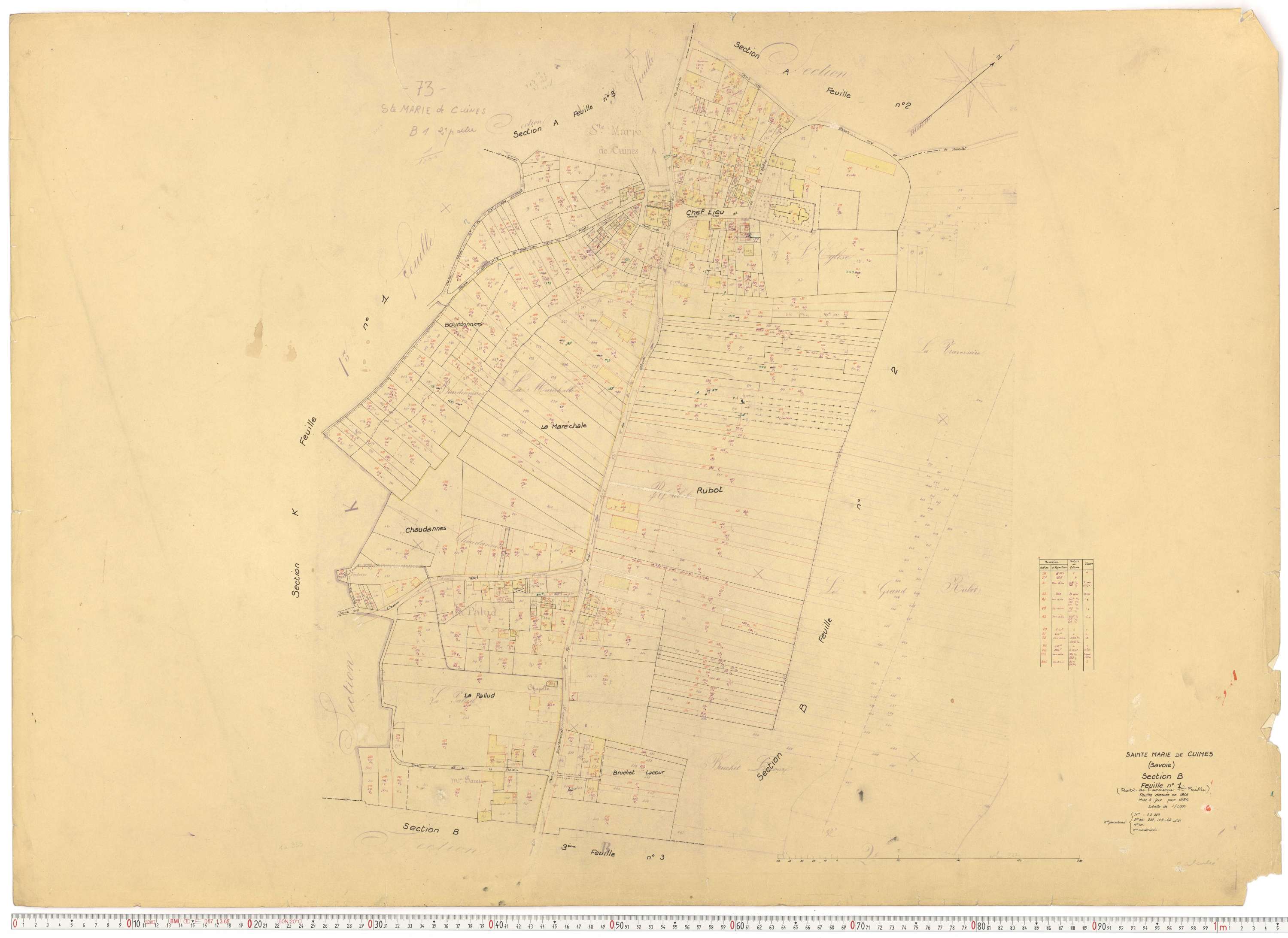 Sainte-Marie-de-Cuines - Plans cadastraux du cadastre rénové.