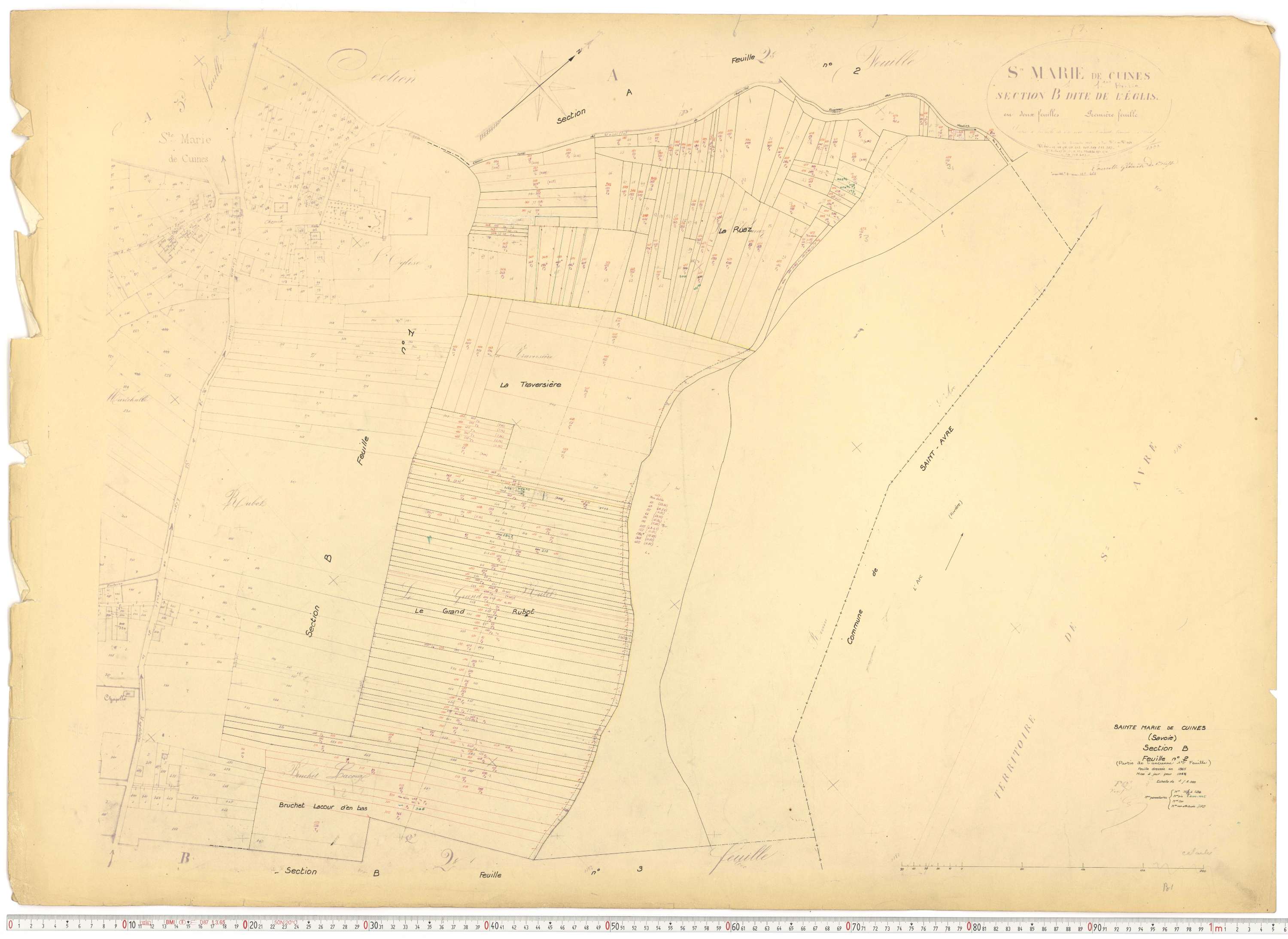 Sainte-Marie-de-Cuines - Plans cadastraux du cadastre rénové.