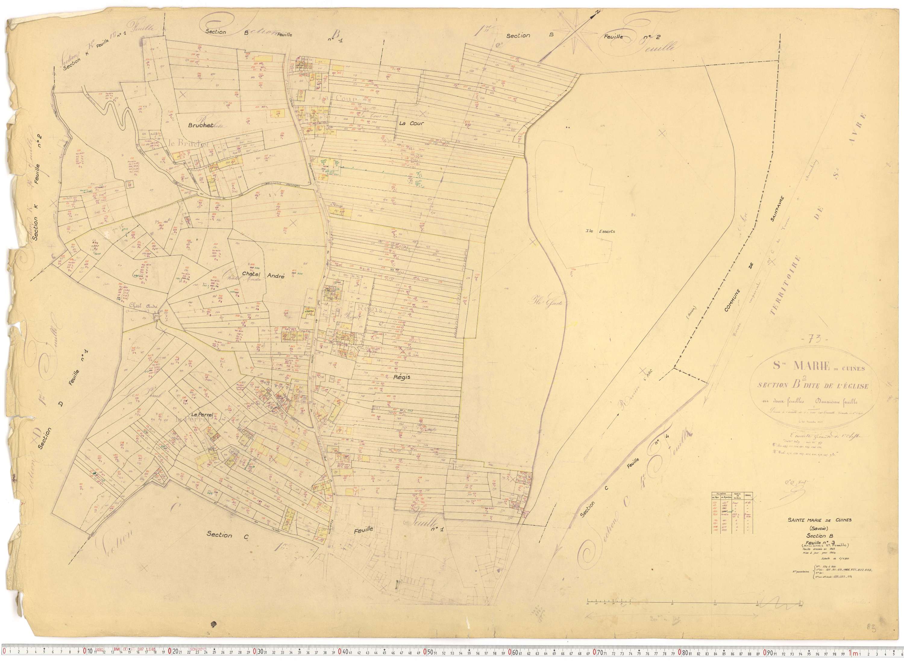 Sainte-Marie-de-Cuines - Plans cadastraux du cadastre rénové.