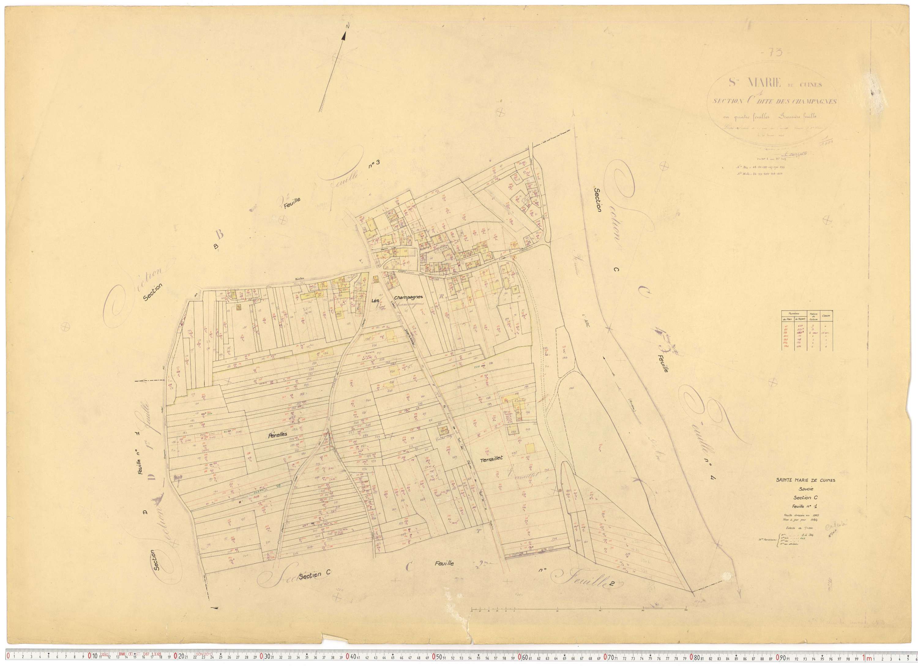 Sainte-Marie-de-Cuines - Plans cadastraux du cadastre rénové.