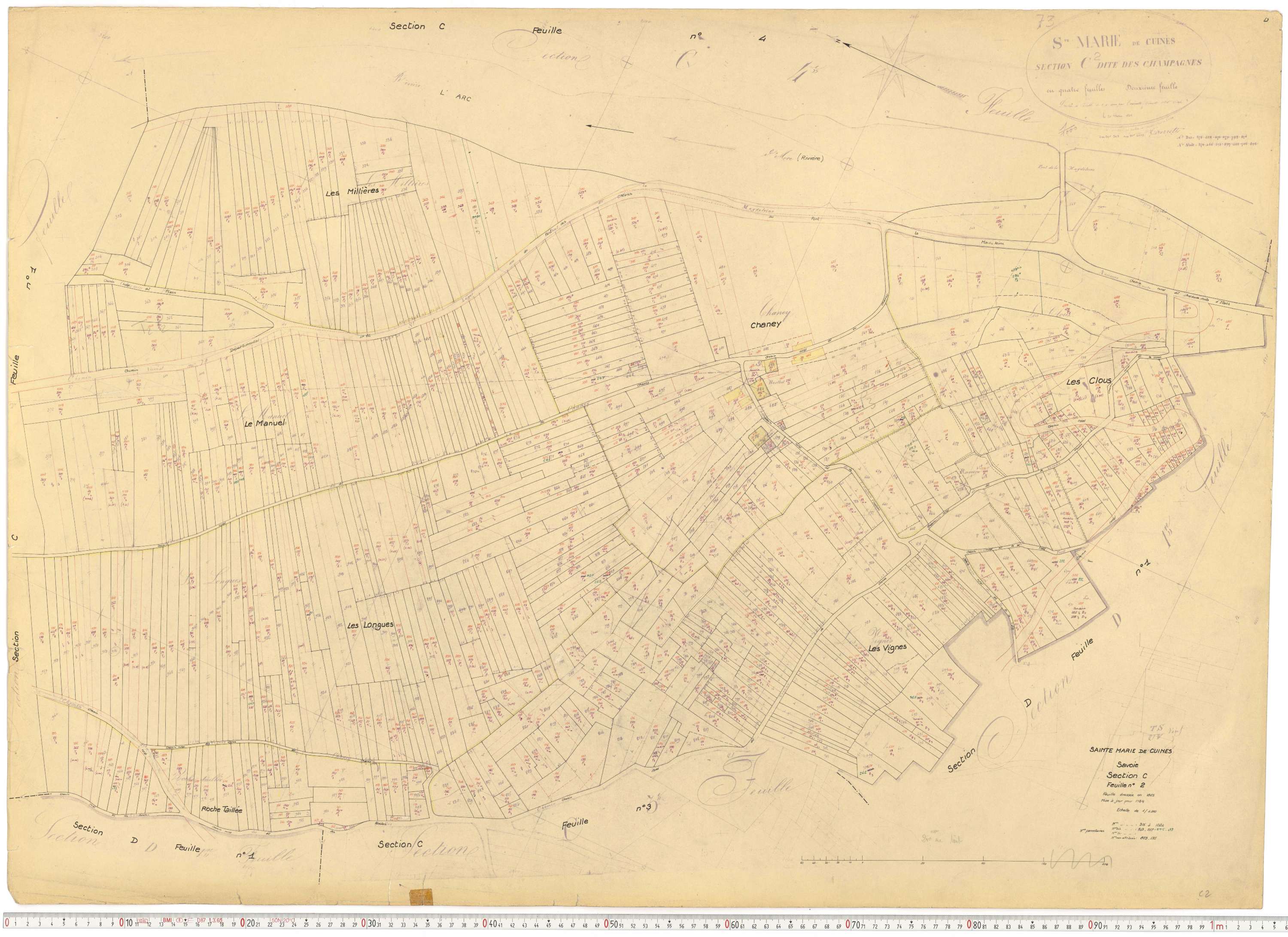 Sainte-Marie-de-Cuines - Plans cadastraux du cadastre rénové.