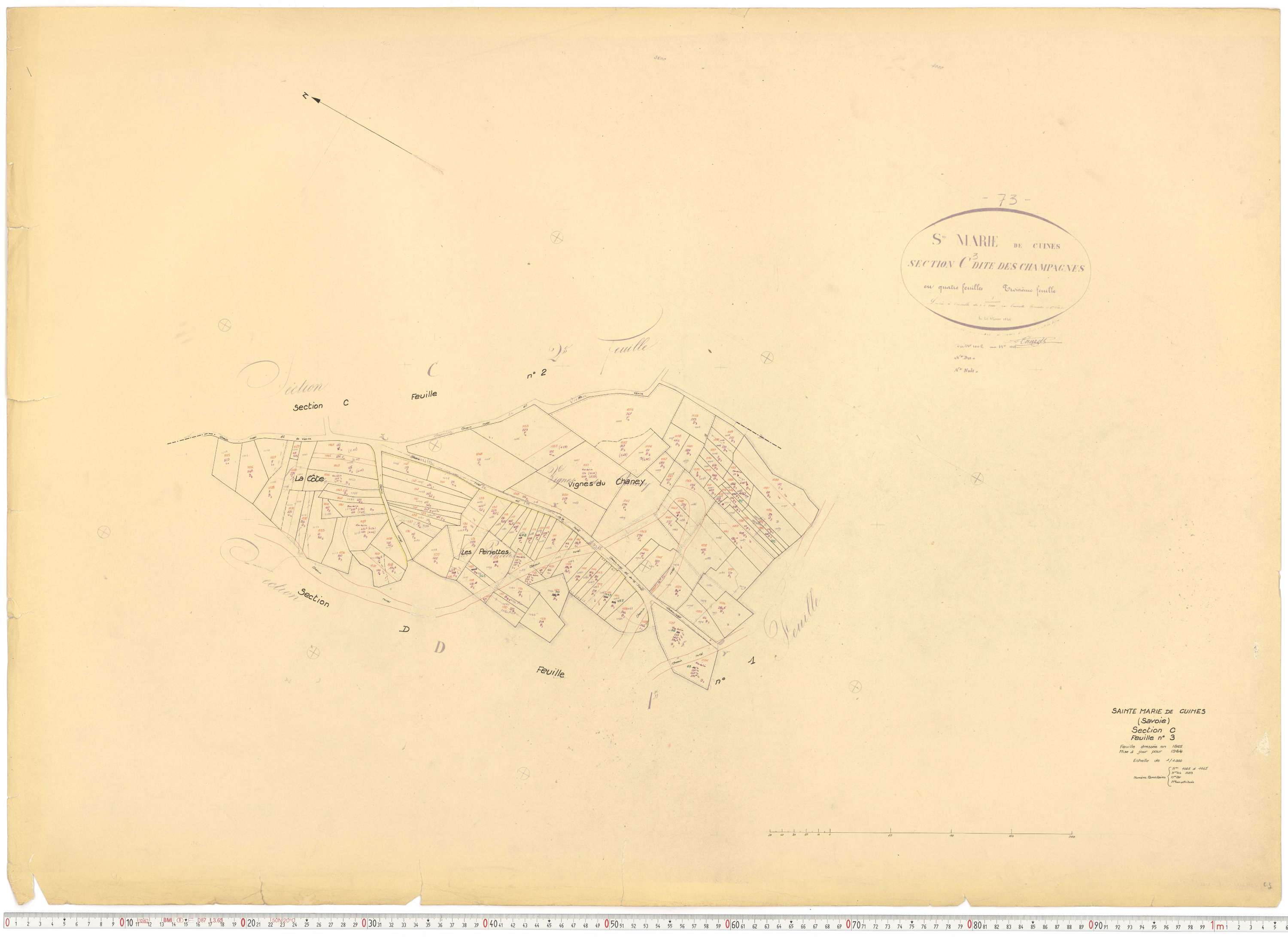Sainte-Marie-de-Cuines - Plans cadastraux du cadastre rénové.