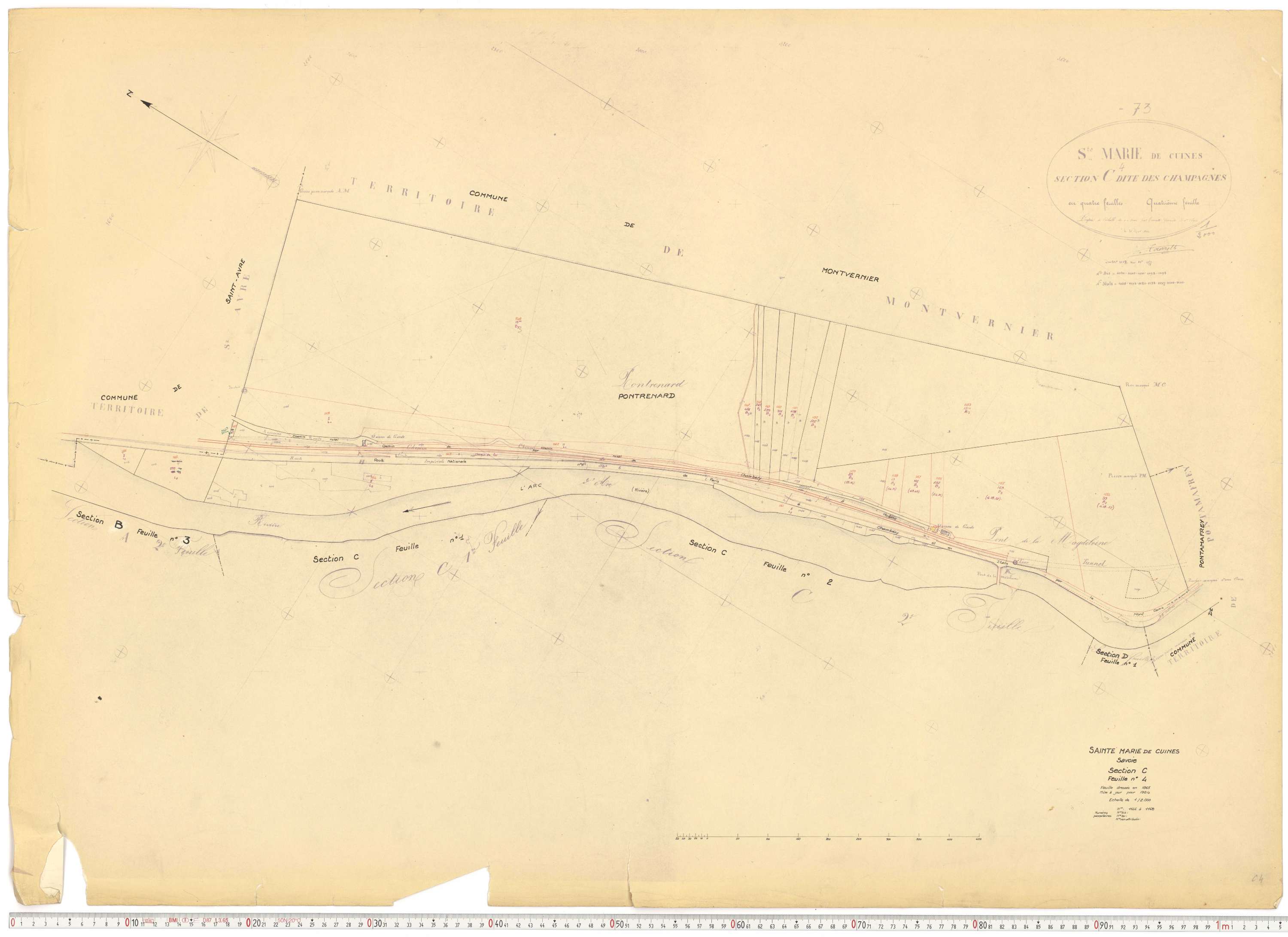 Sainte-Marie-de-Cuines - Plans cadastraux du cadastre rénové.