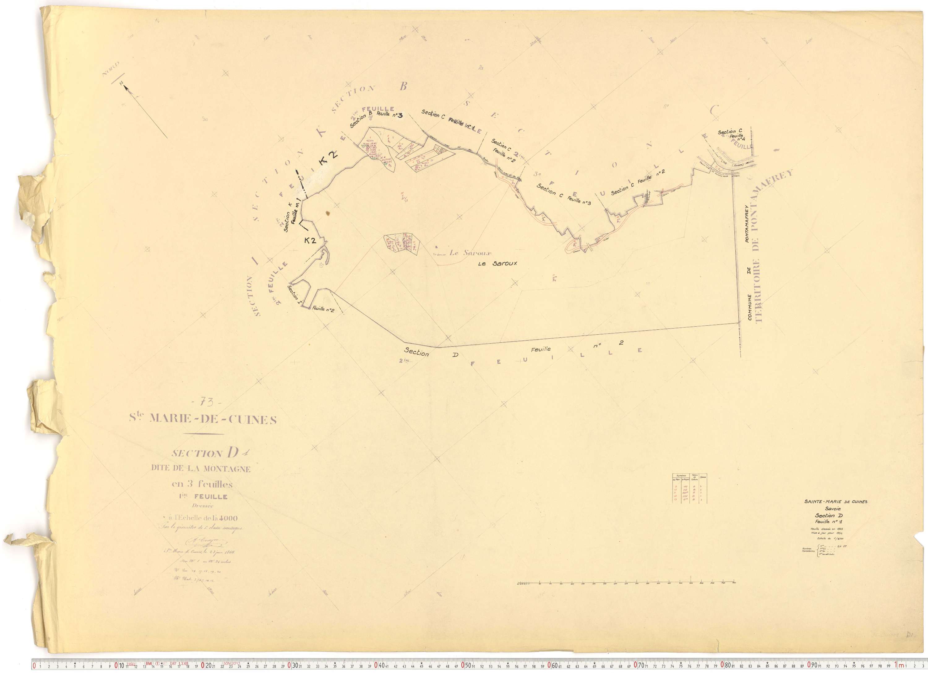 Sainte-Marie-de-Cuines - Plans cadastraux du cadastre rénové.