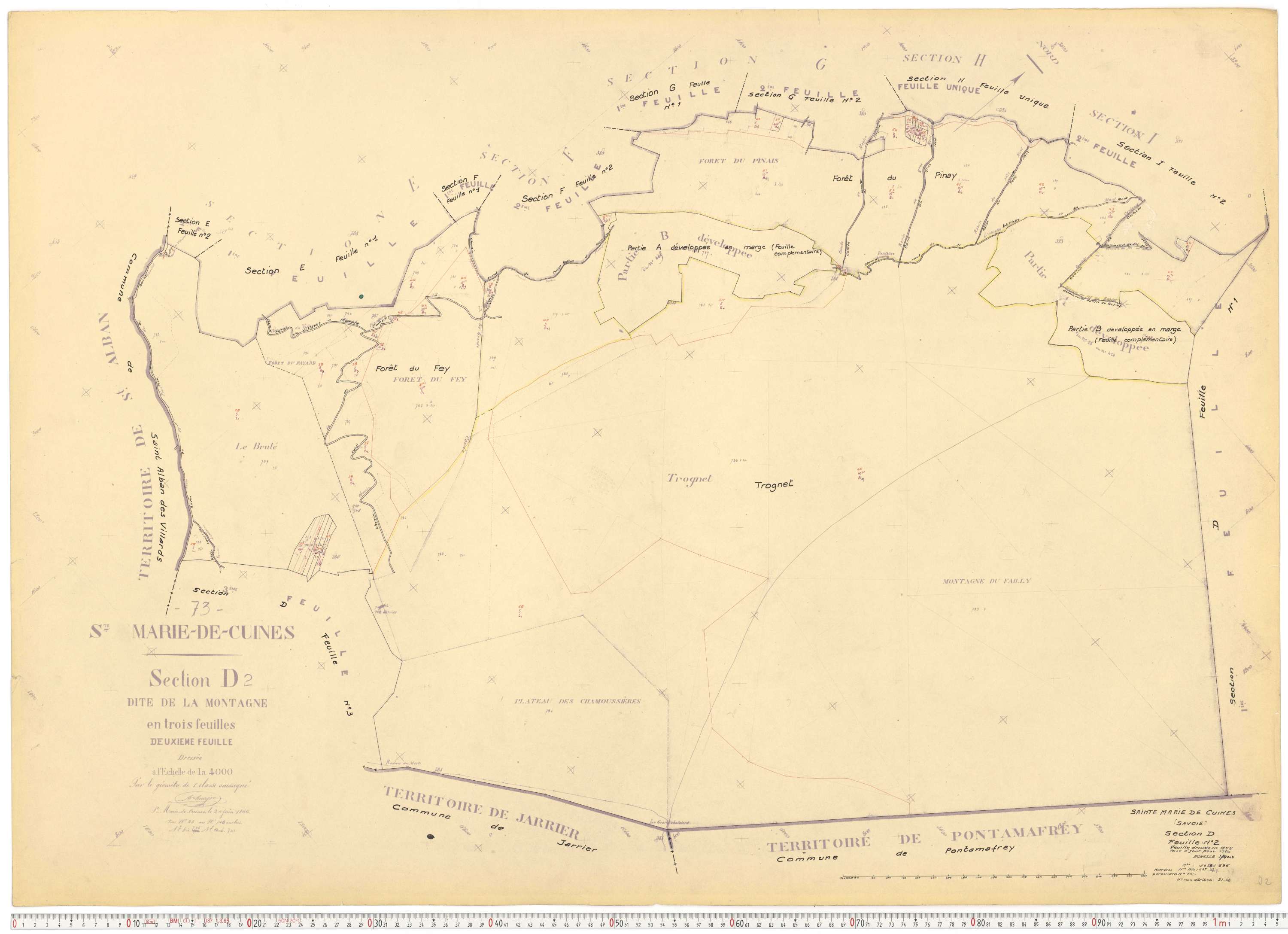 Sainte-Marie-de-Cuines - Plans cadastraux du cadastre rénové.