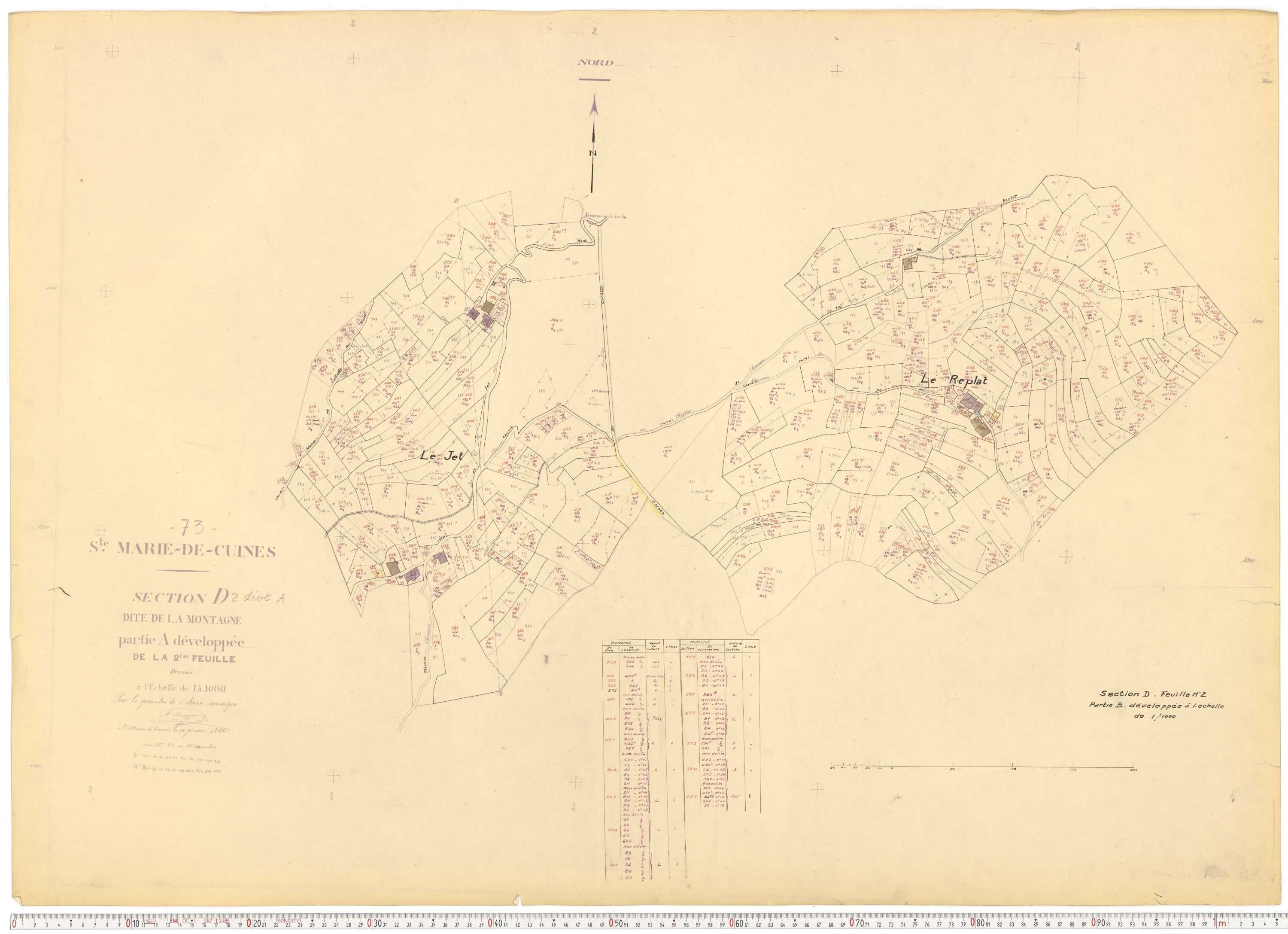 Sainte-Marie-de-Cuines - Plans cadastraux du cadastre rénové.