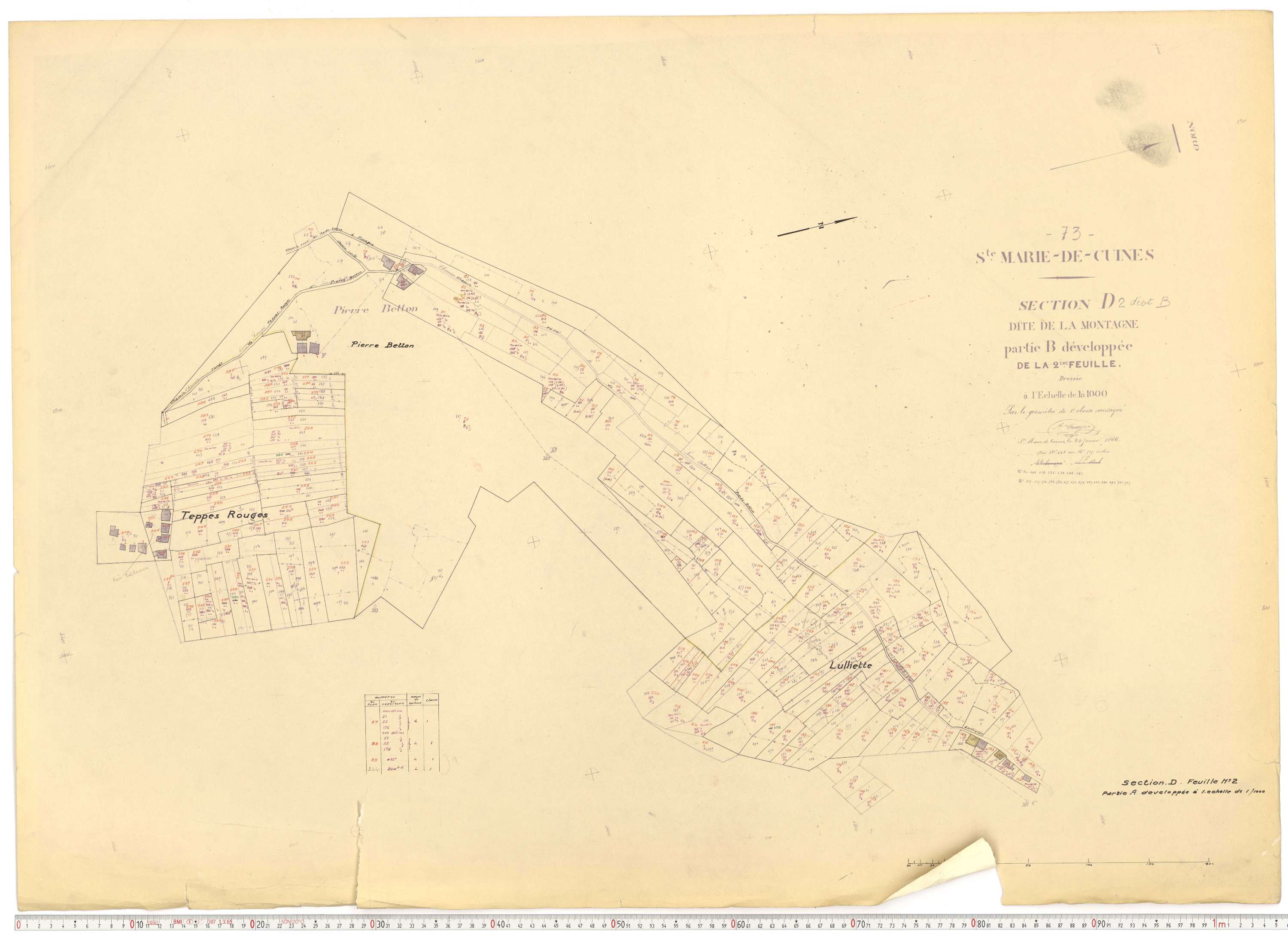 Sainte-Marie-de-Cuines - Plans cadastraux du cadastre rénové.
