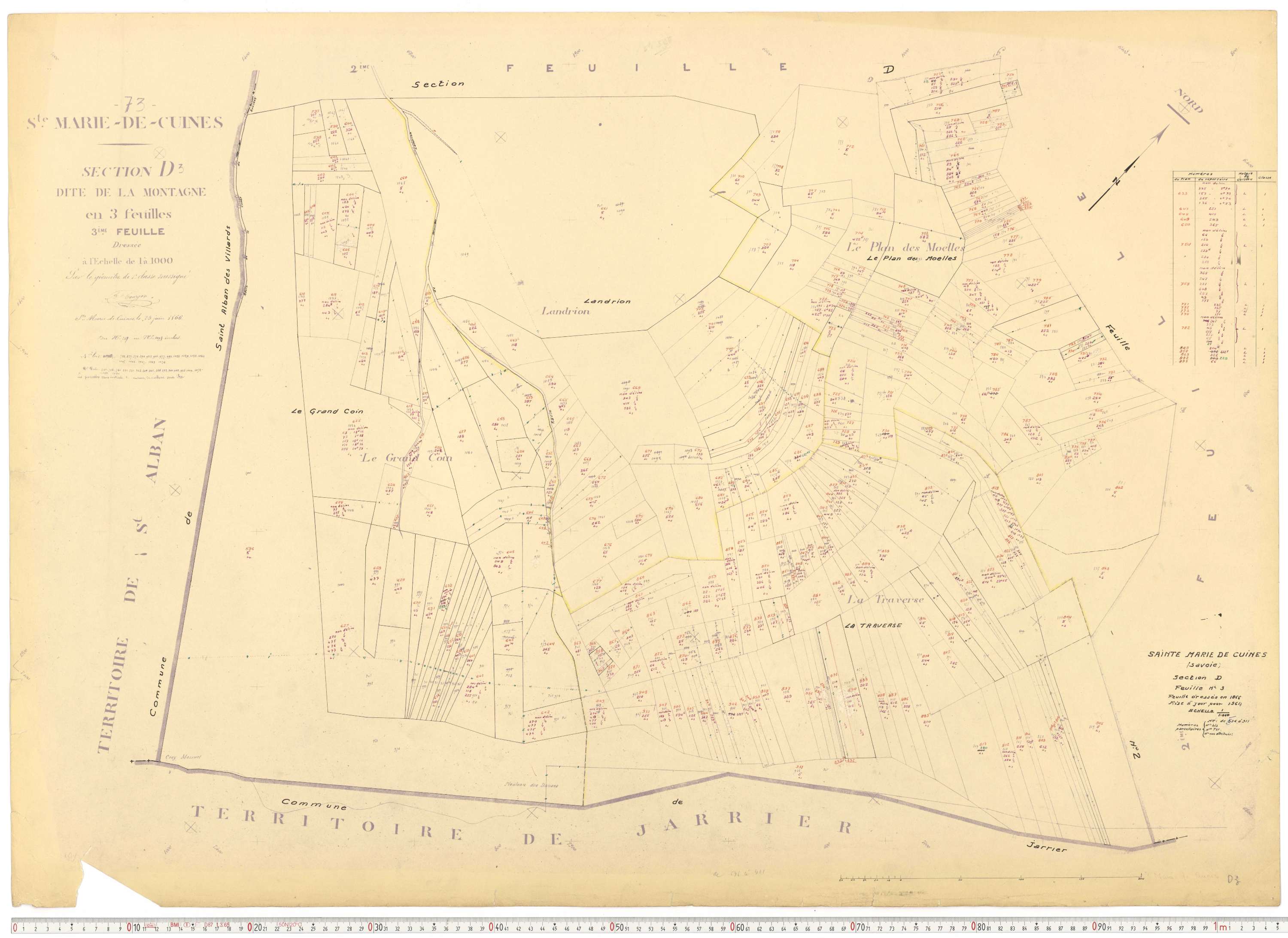 Sainte-Marie-de-Cuines - Plans cadastraux du cadastre rénové.