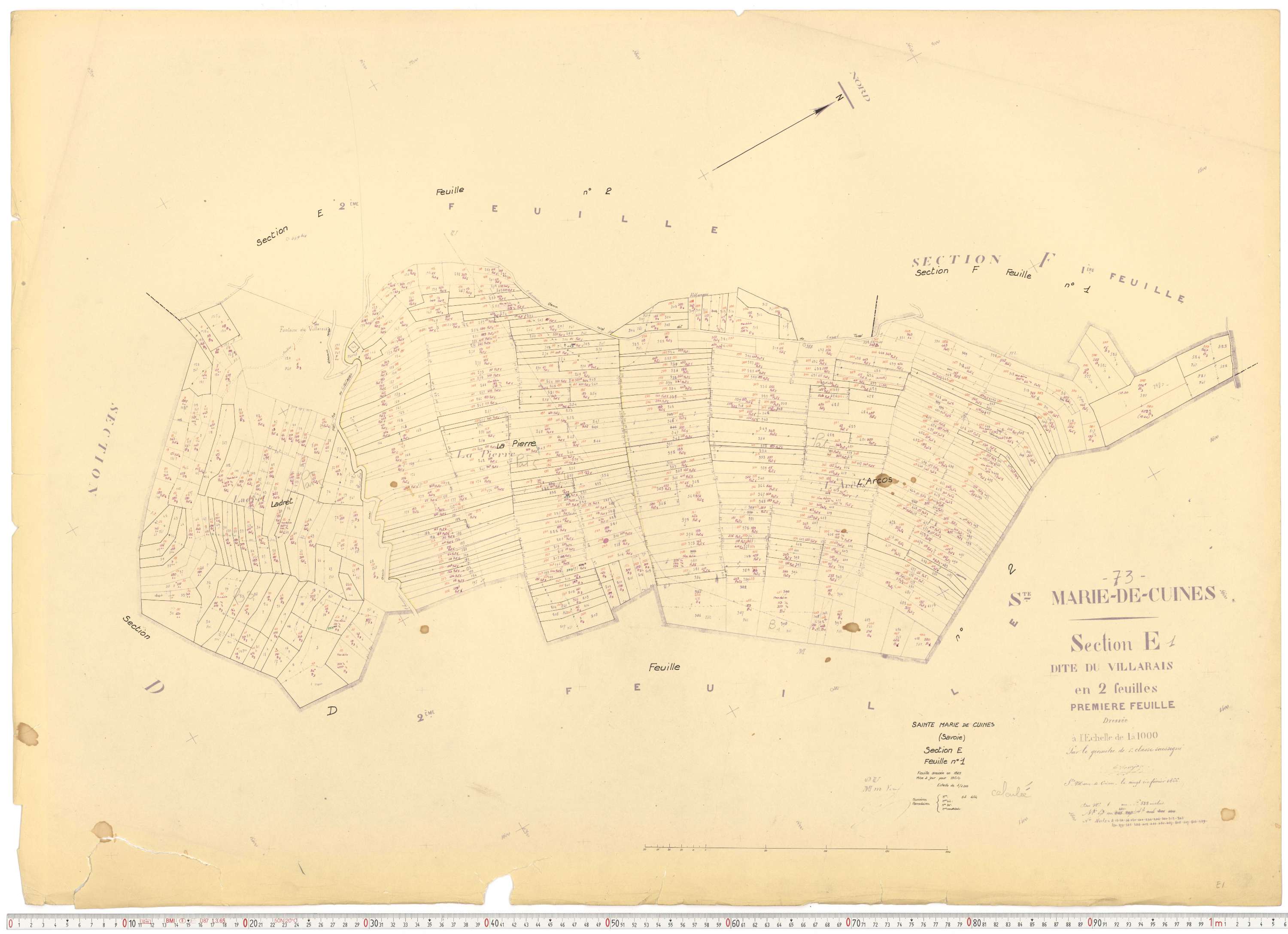 Sainte-Marie-de-Cuines - Plans cadastraux du cadastre rénové.