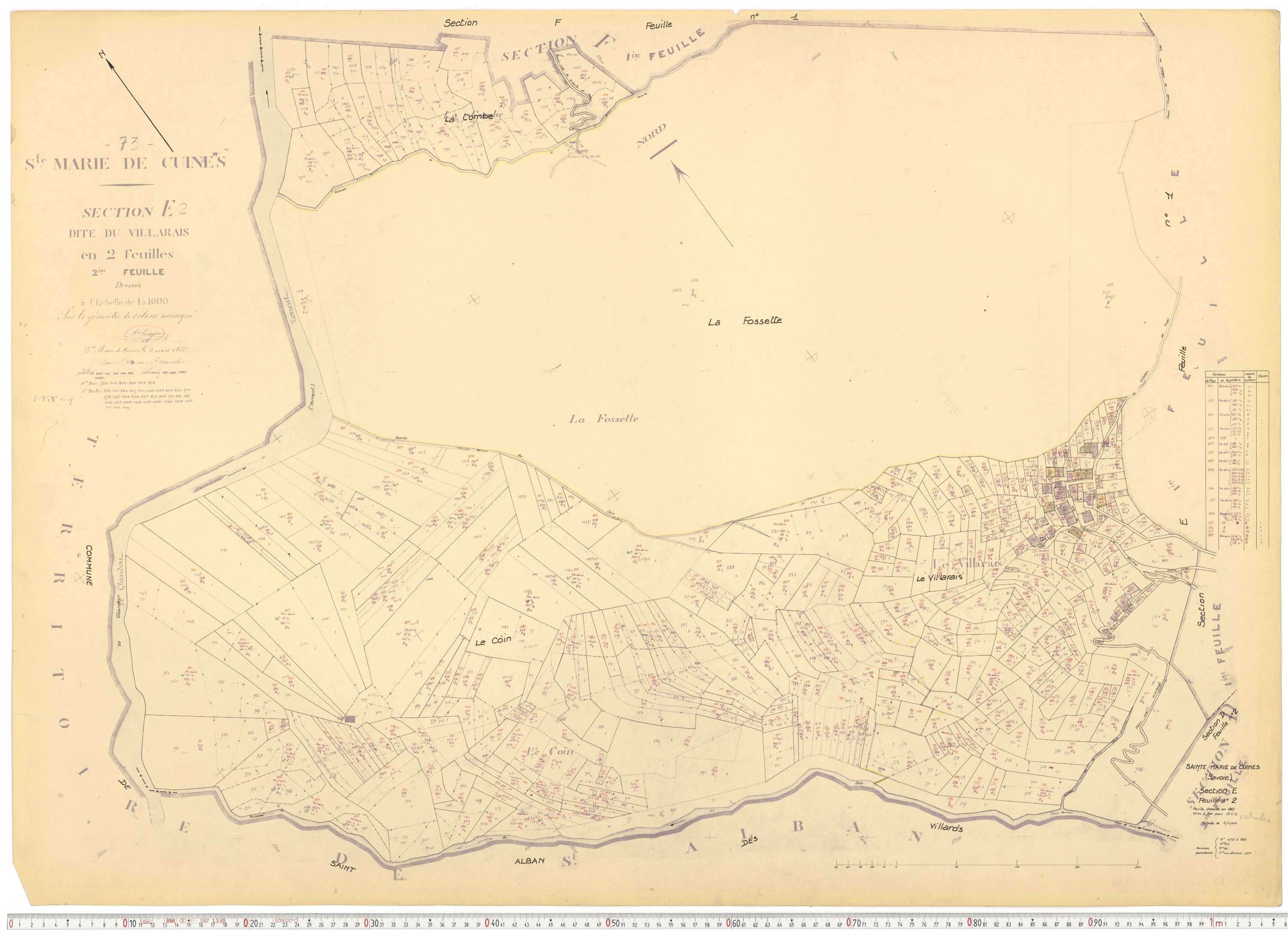 Sainte-Marie-de-Cuines - Plans cadastraux du cadastre rénové.