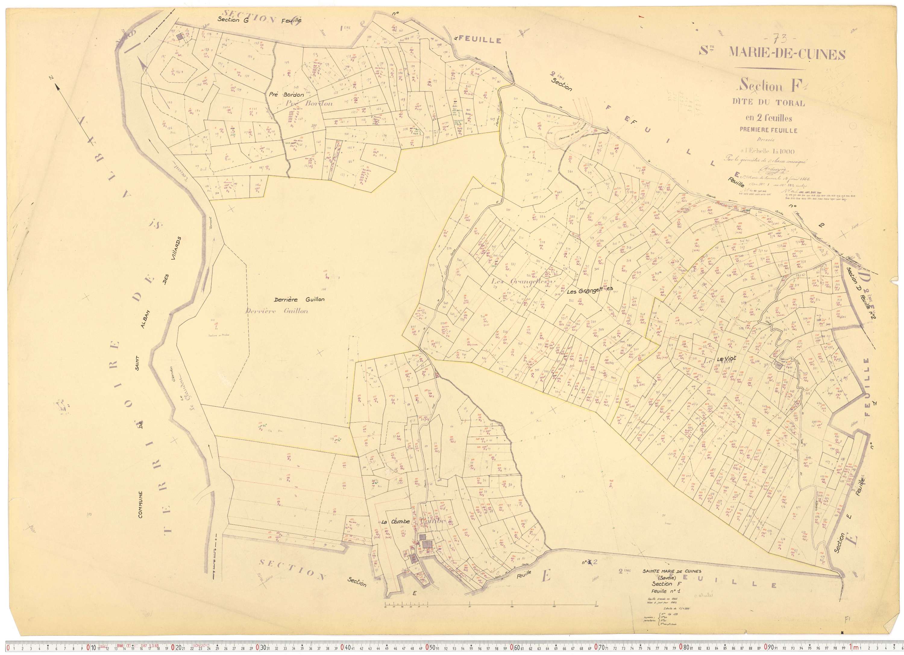 Sainte-Marie-de-Cuines - Plans cadastraux du cadastre rénové.