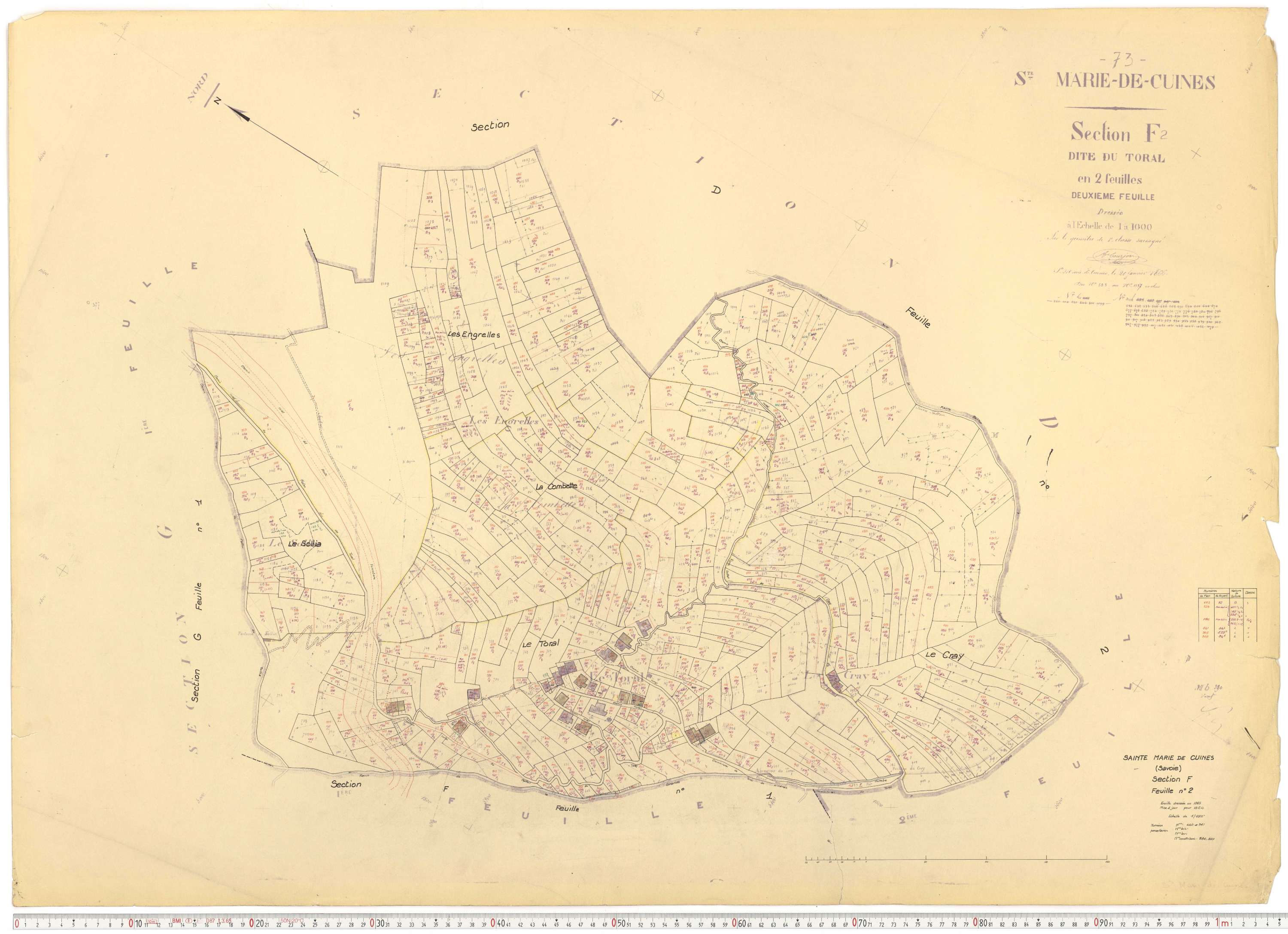 Sainte-Marie-de-Cuines - Plans cadastraux du cadastre rénové.